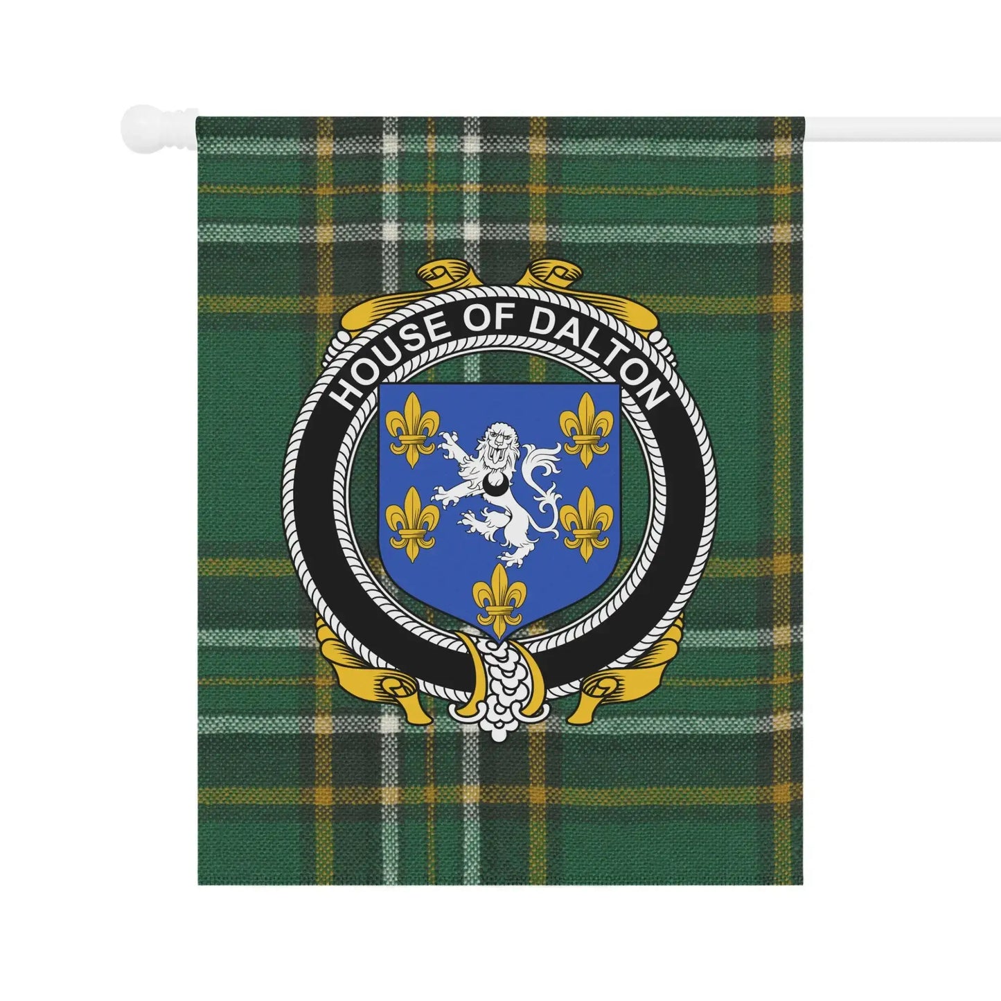 House of Dalton Family Crest Plaid Pattern Banner