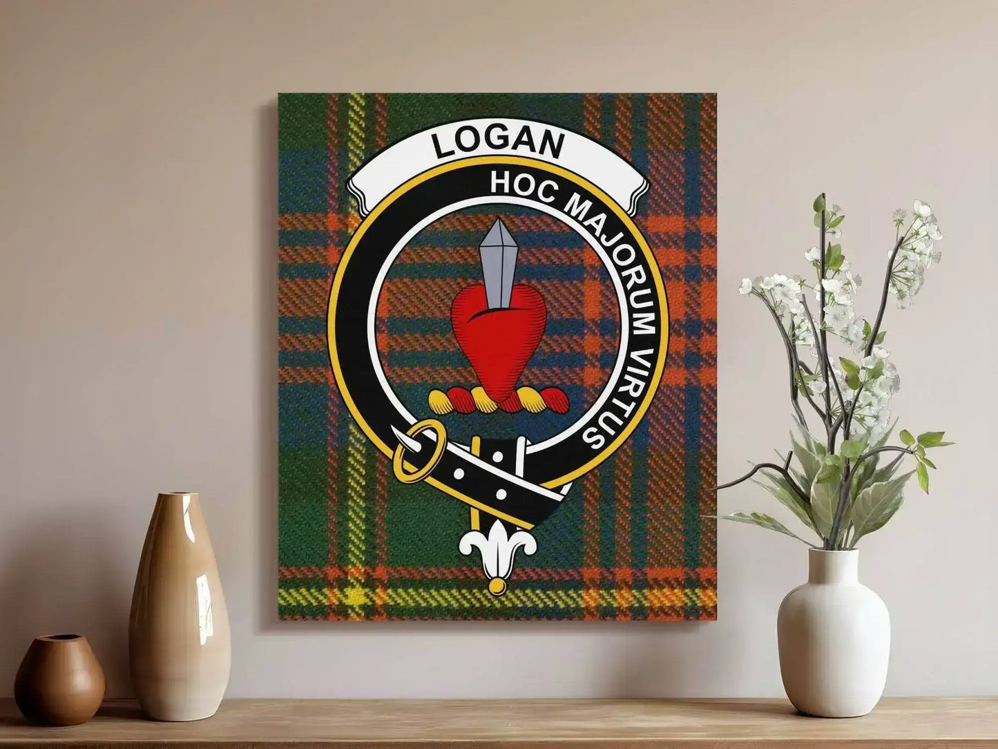 Logan Scottish Tartan Crest Canvas - Celtic Ancestry Gifts