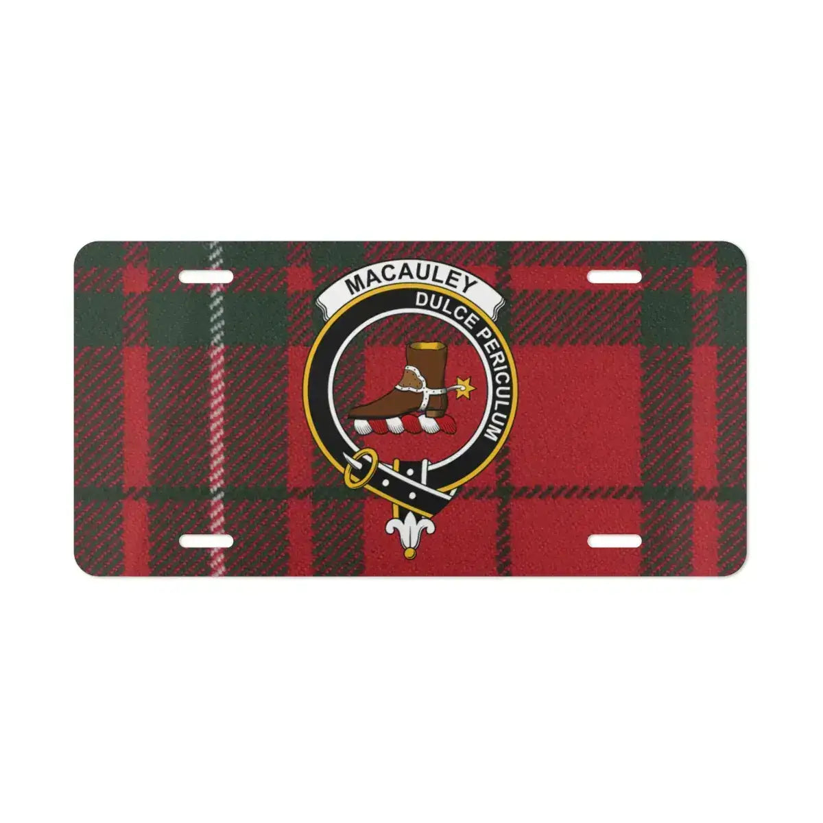 Scottish Clan Macauley Tartan Emblem License Plate product