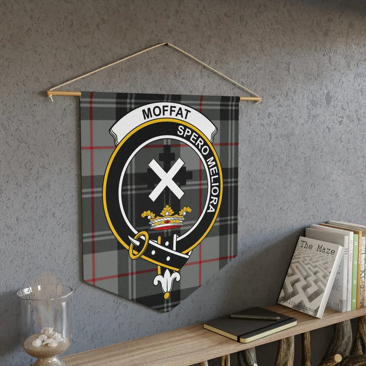 Moffat Tartan Banner with Motto Wall Decoration product type