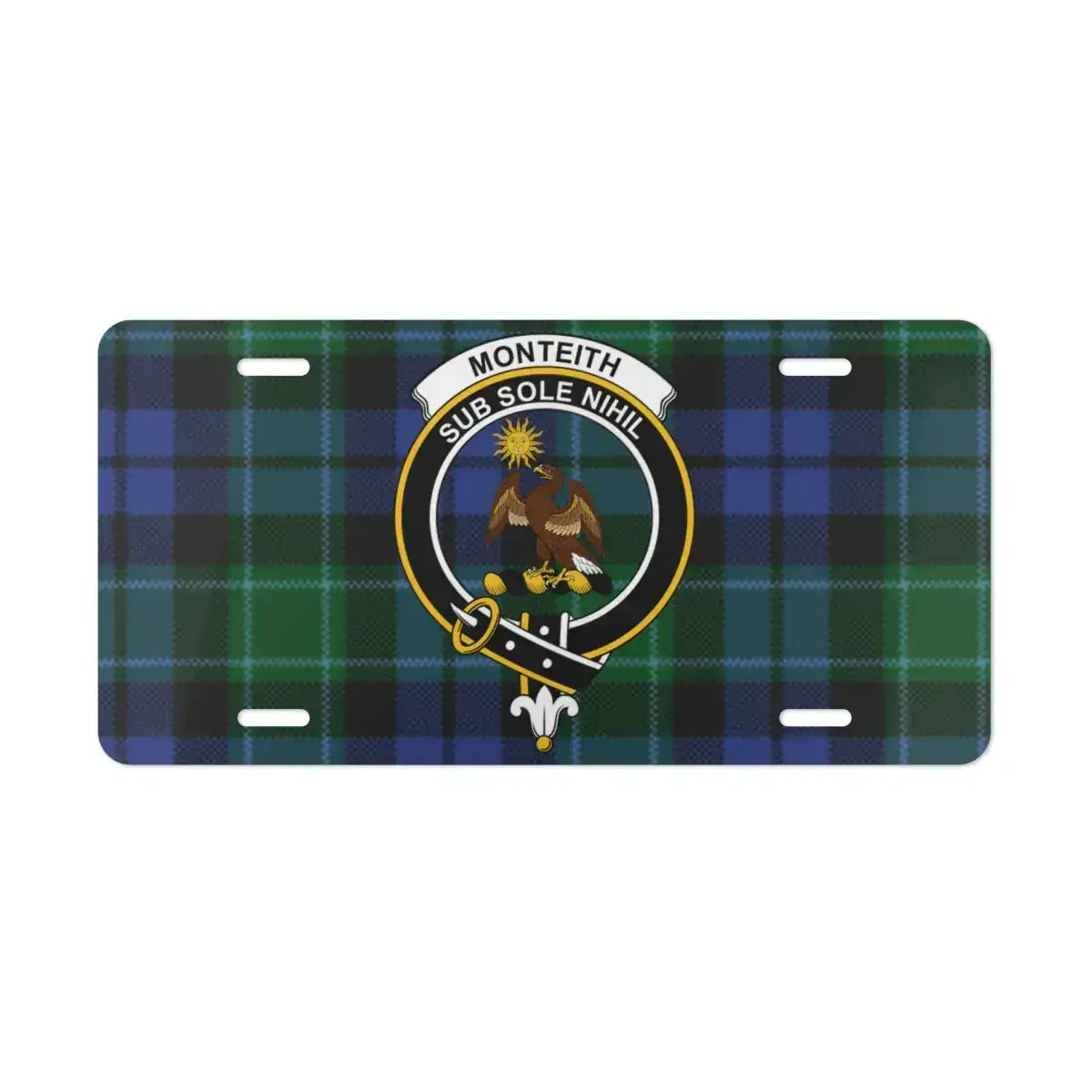Monteith Sub Sole Nihil Eagle and Plaid License Plate product