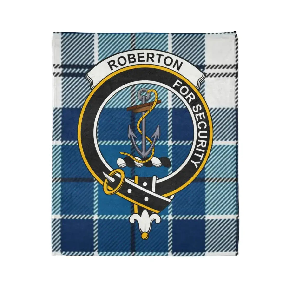 Scottish Clan Roberton Tartan Crest Blanket