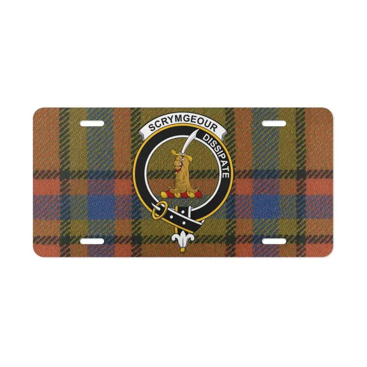 Scrymegour Dissipate Shield Plaid Design License Plate product