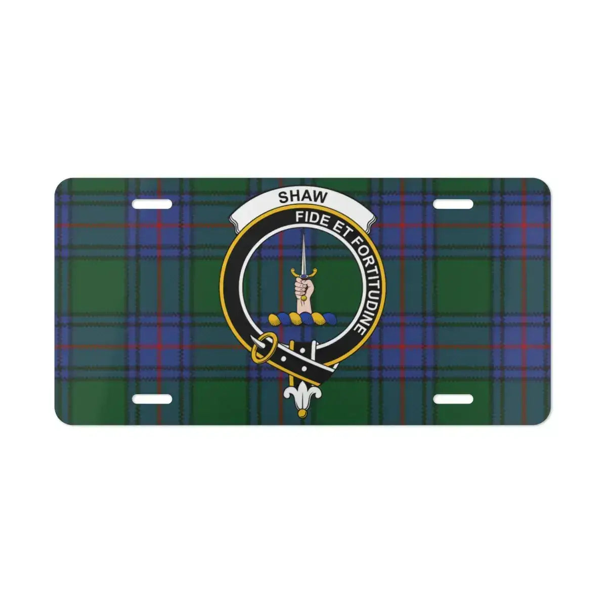 Shaw Fide et Fortitudine Tartan Pattern License Plate product