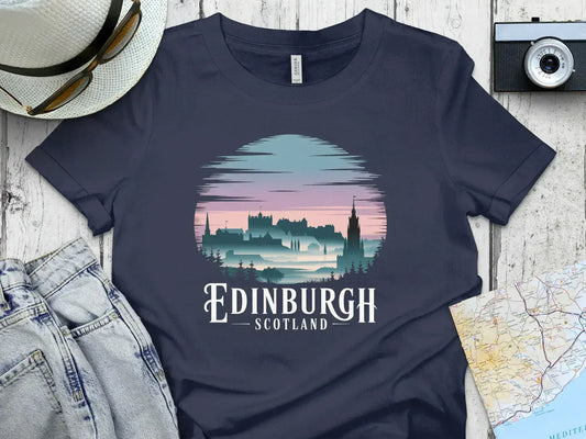 Edinburgh Scotland Skyline Graphic Tee product