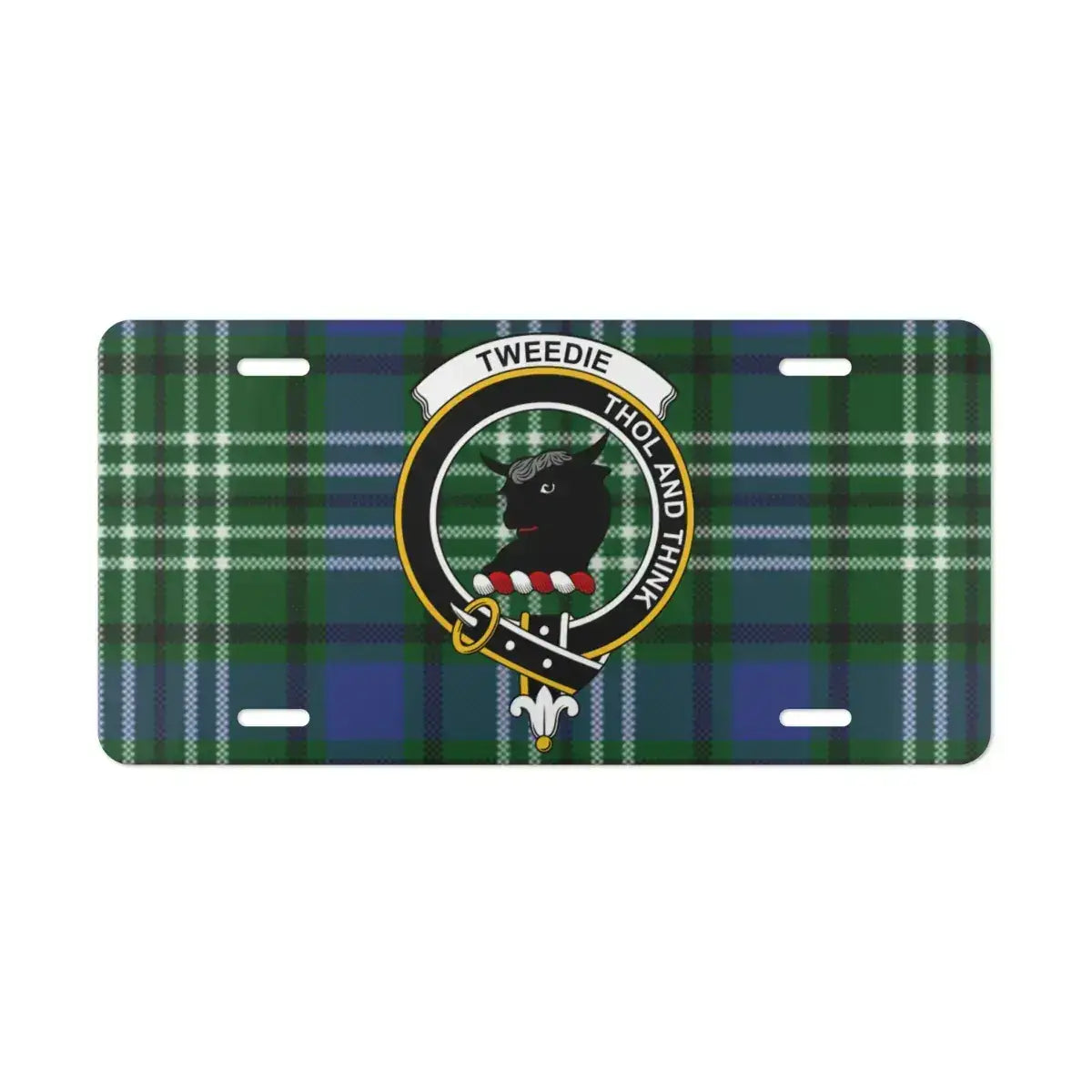 Tweedie Clan Crest Tartan License Plate product type