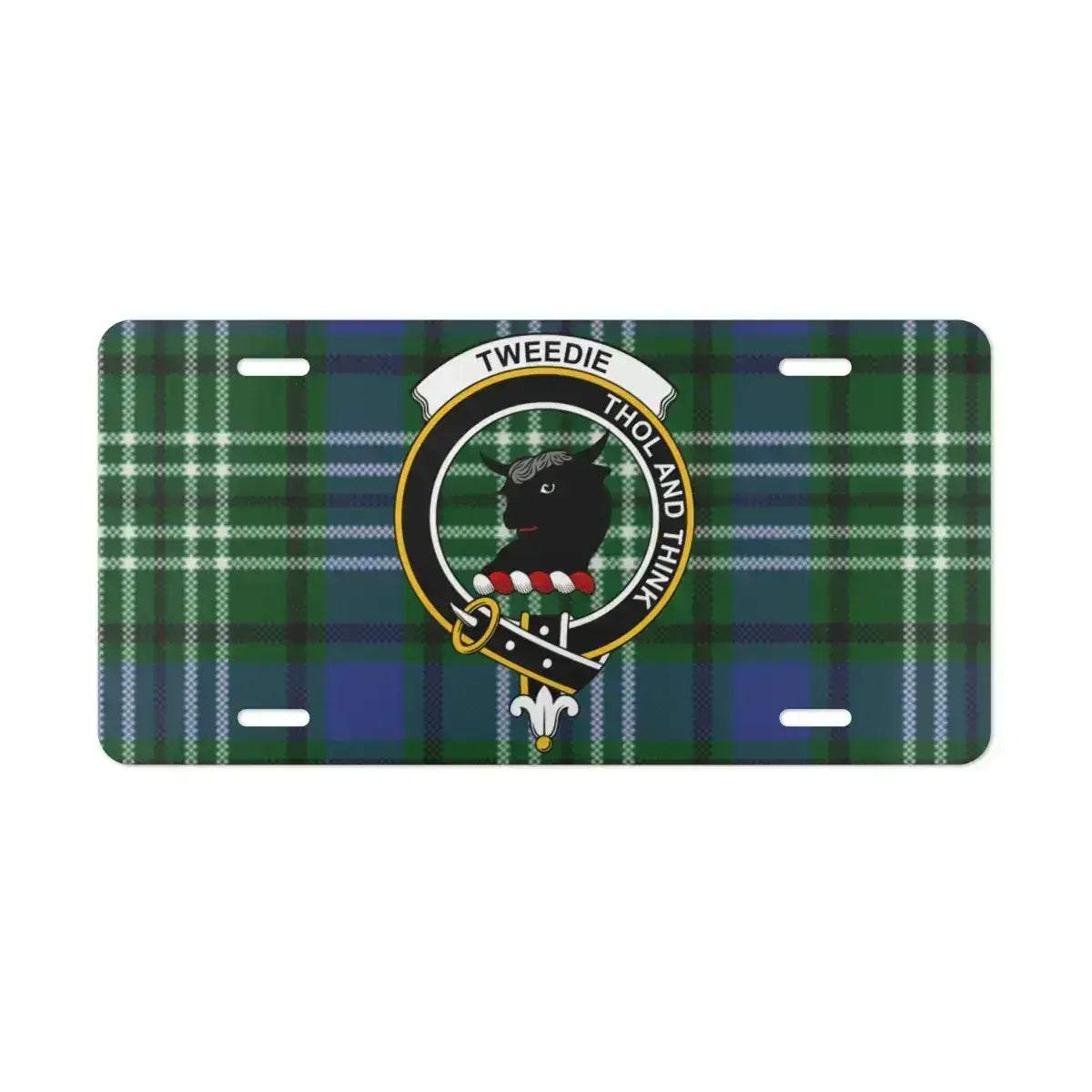 Tweedie Clan Crest Tartan License Plate product type