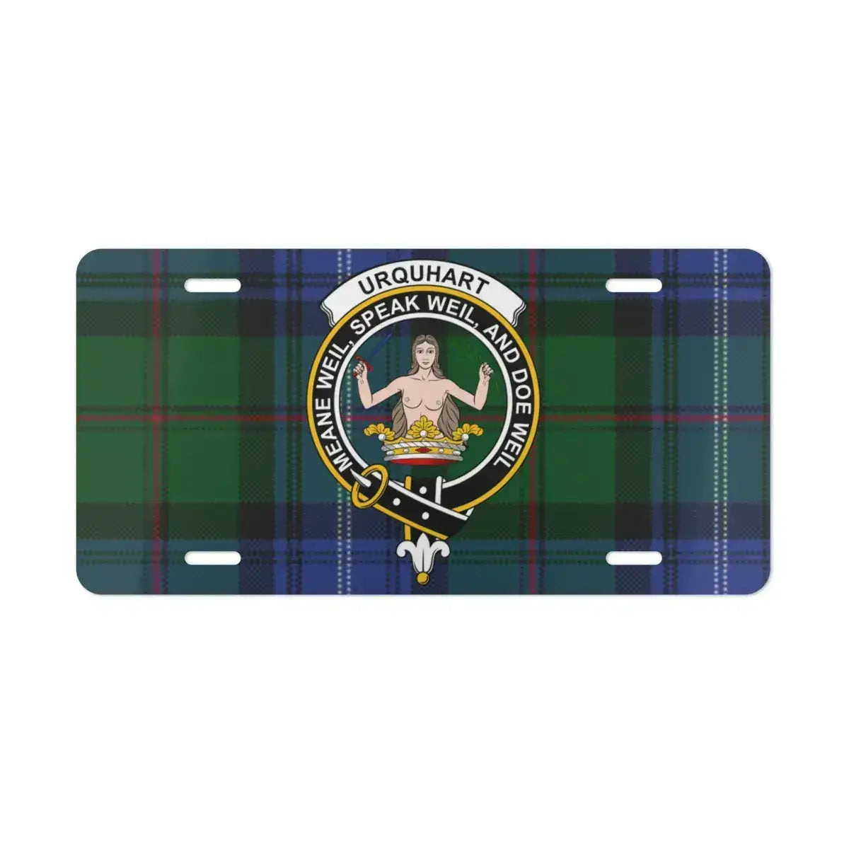 Urquhart Coat of Arms Tartan Plaid License Plate product