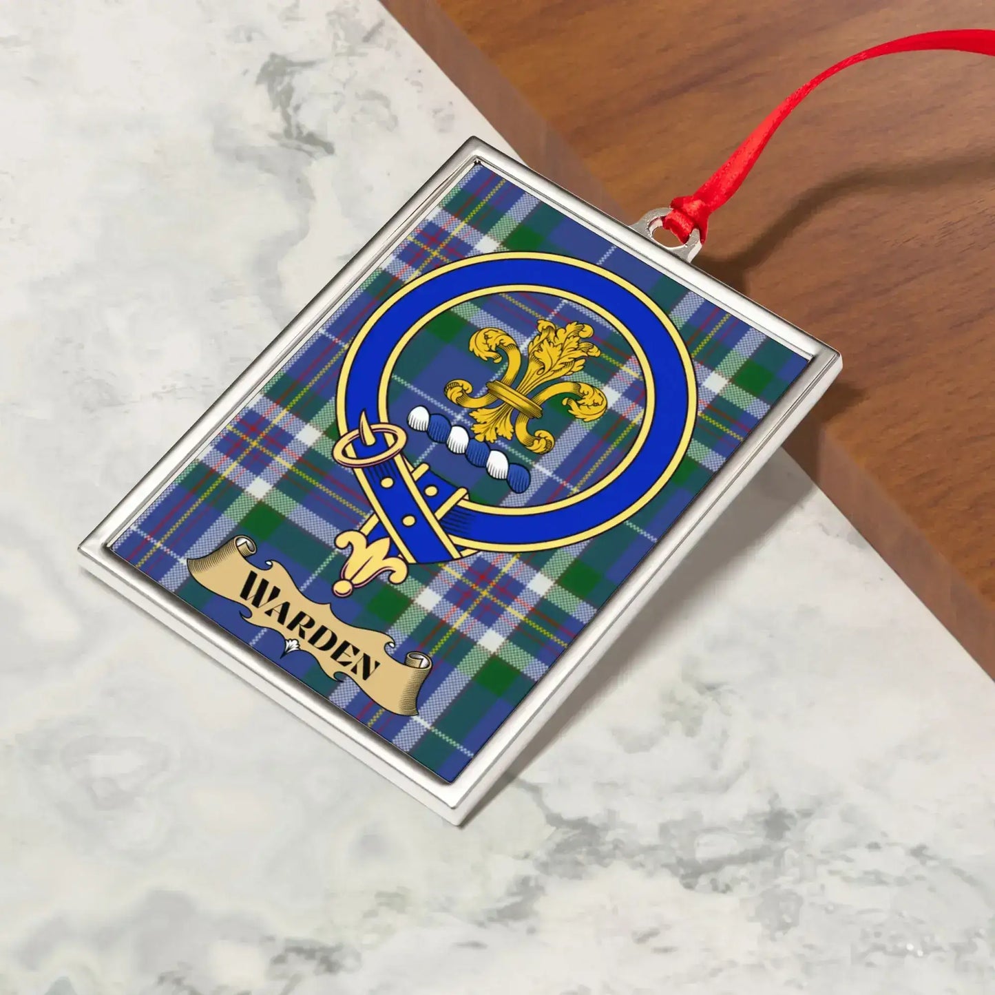 Clan Crest Warden Tartan Metal Ornament product type