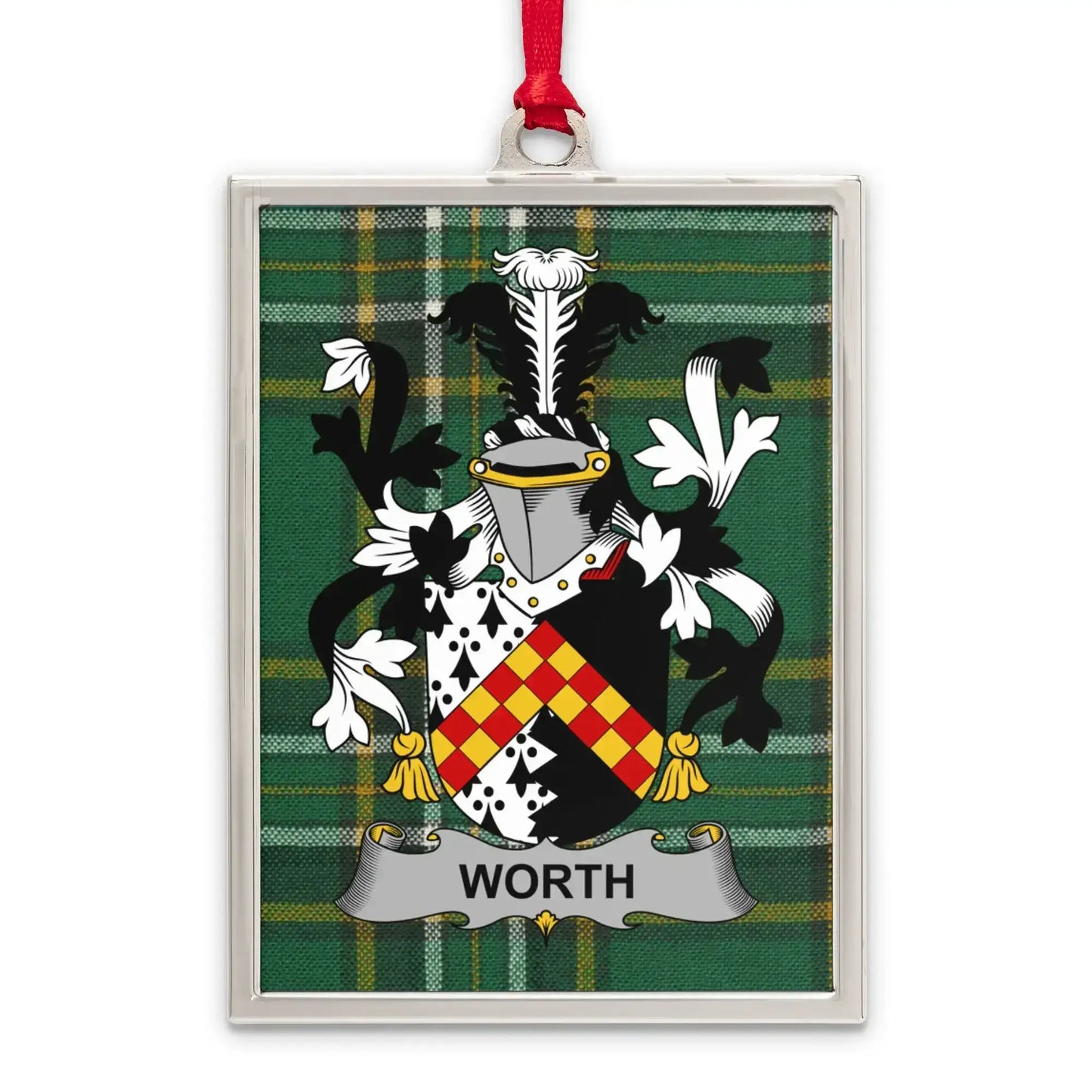 Worth Family Crest Plaid Pattern Ornament product