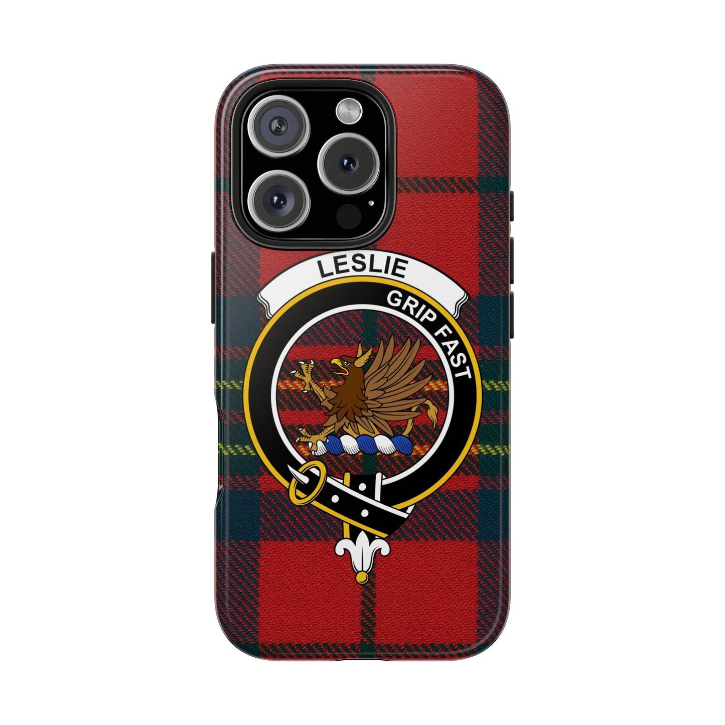 Leslie Clan Crest Scottish Tartan cell phone case - Celtic Ancestry Gifts