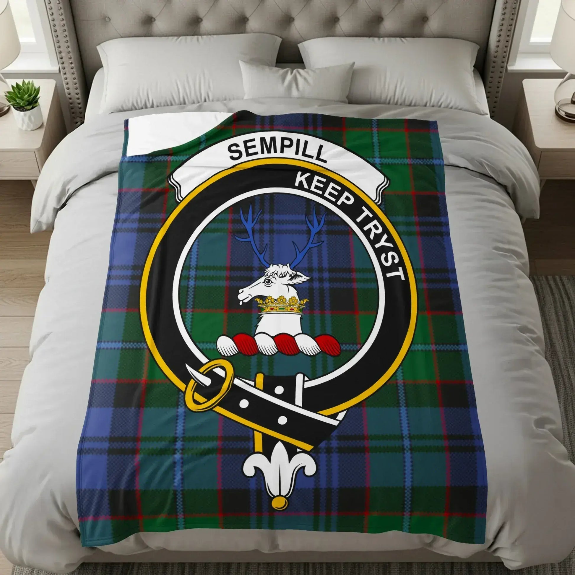 Sempill Keep Tryst Crest Design Printed Blanket product type