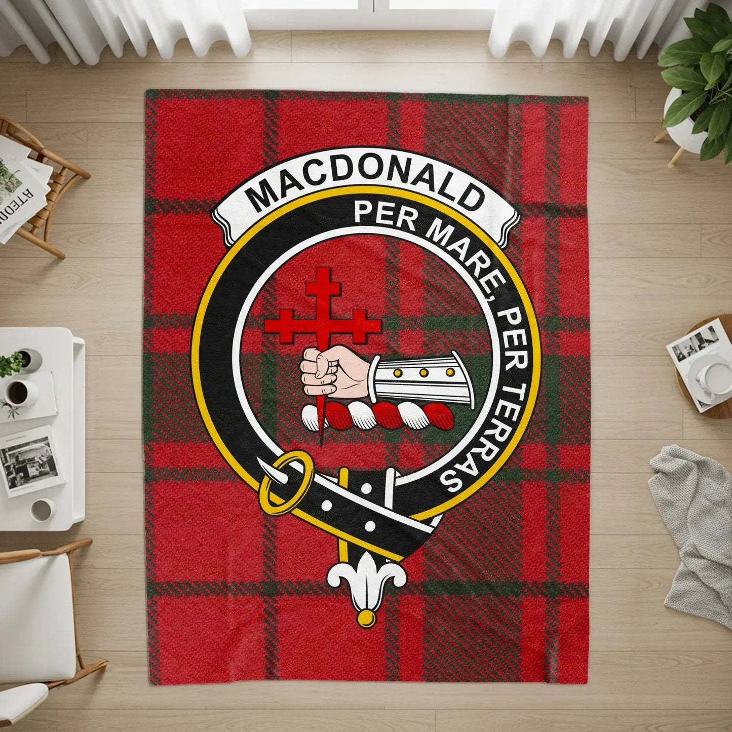 MacDonald Clan Plaid Tartan Custom Area Rug product