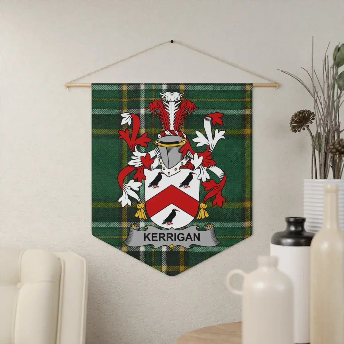Kerrigan Coat of Arms Family Banner Wall Hanging product type