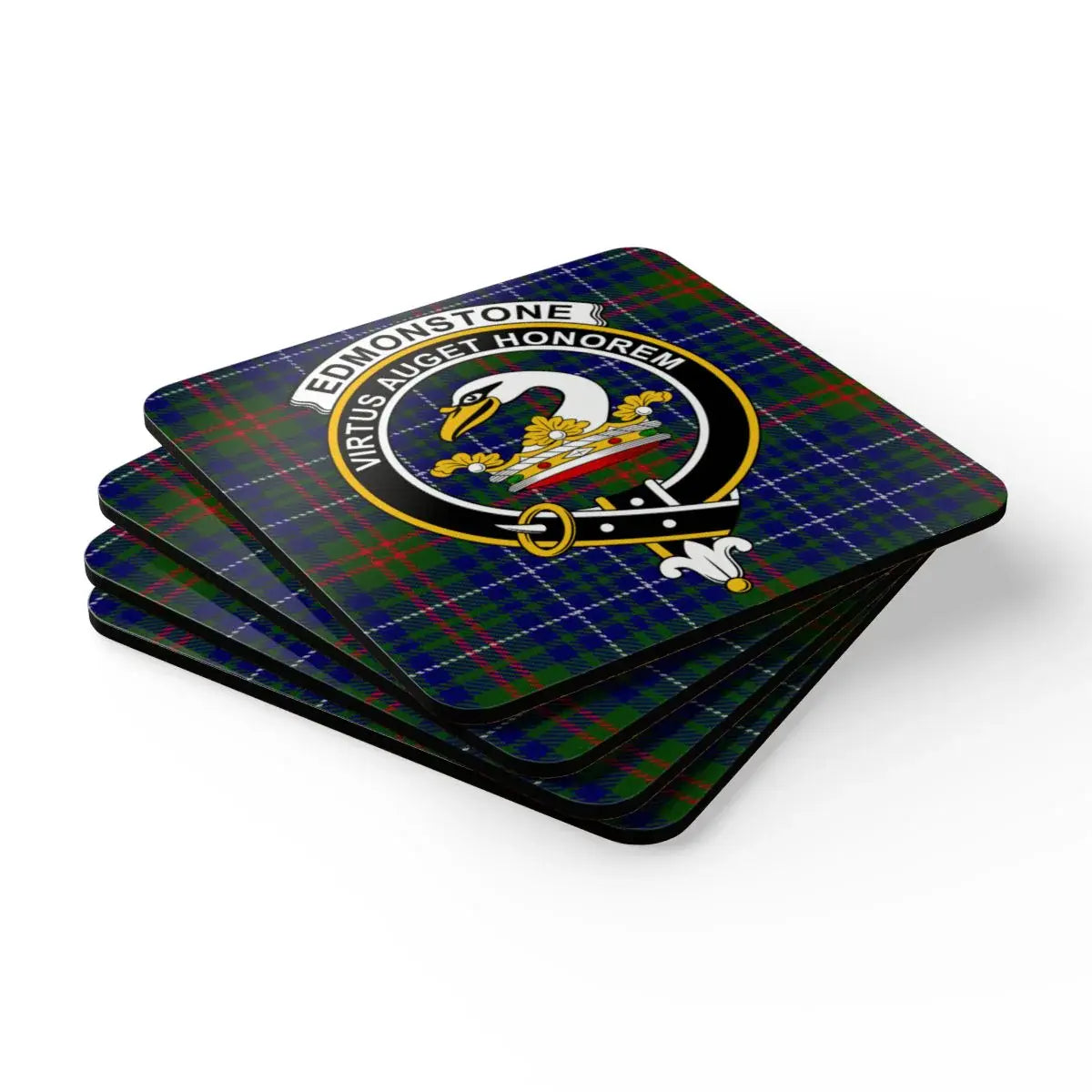 Edmonstone Crest Tartan Clan Pattern Coaster product type