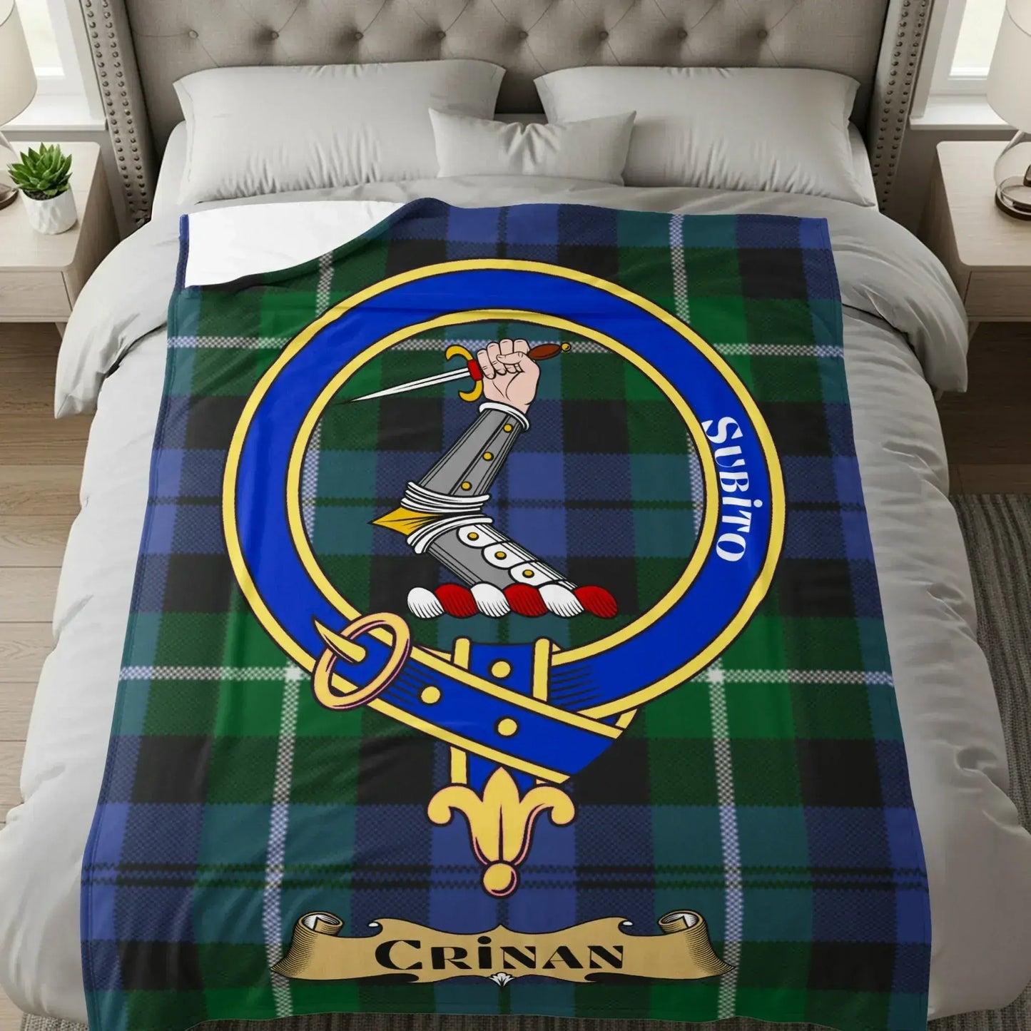 Scottish Clan Crinan Tartan Print Blanket product type
