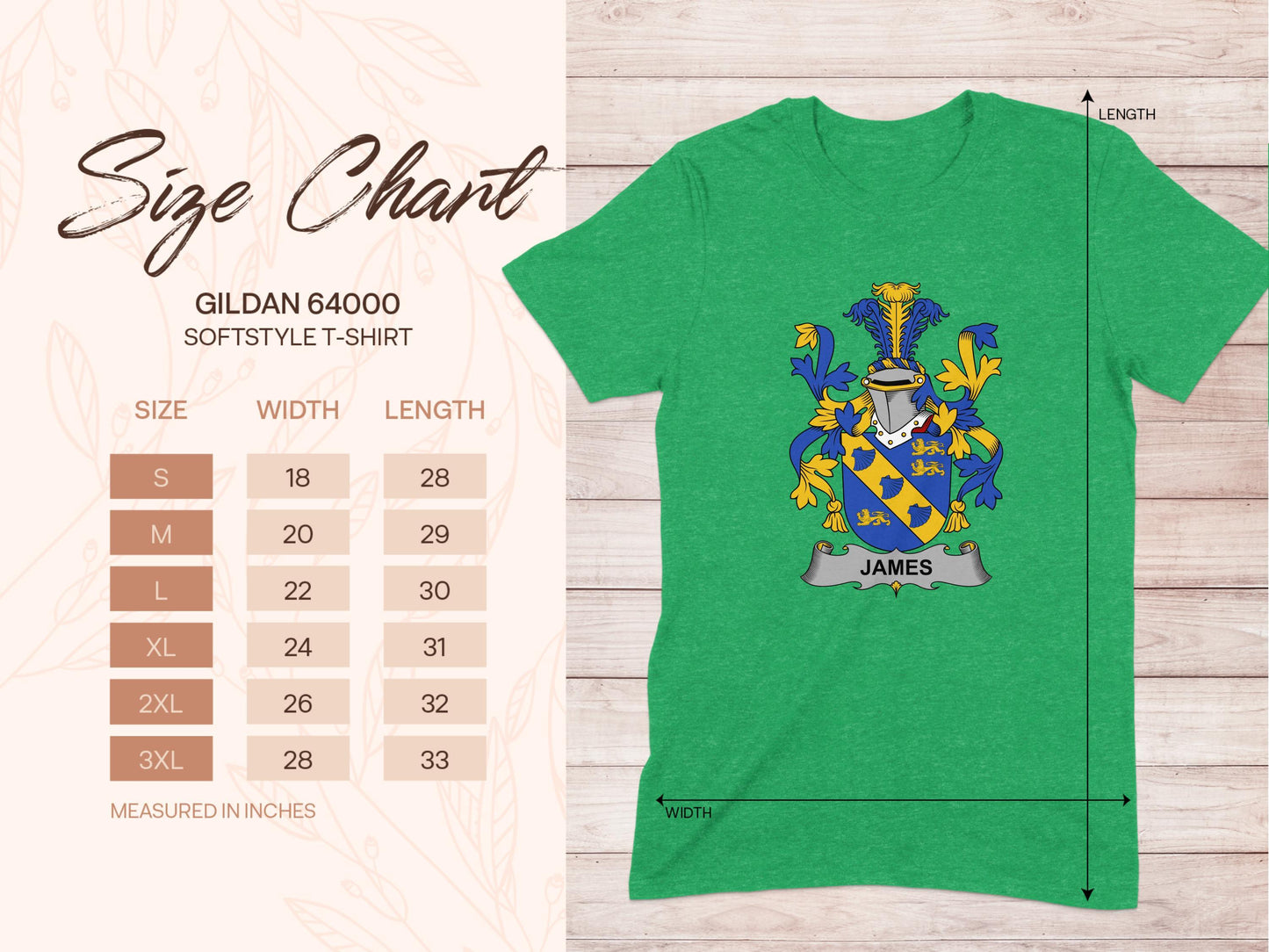 Personalized Green T-Shirt with Custom Family Crest product