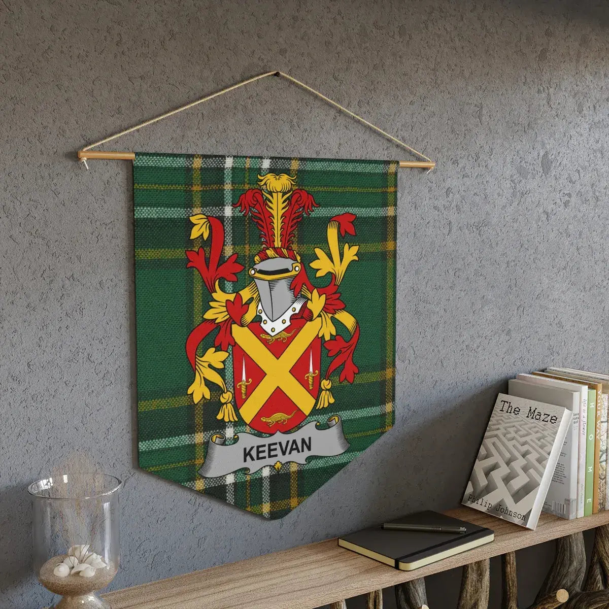Keevan Plaid Crest Design Wall Hanging product