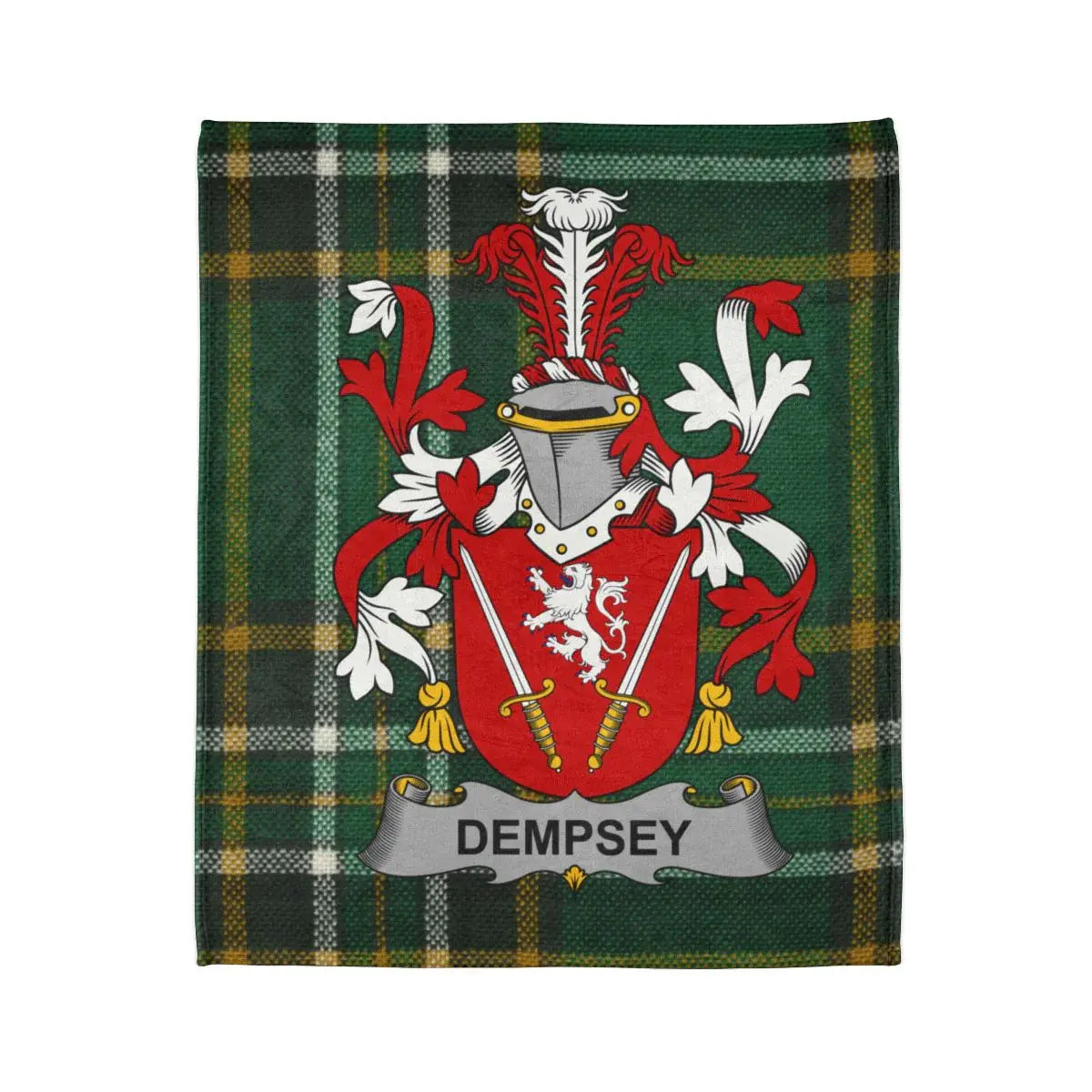 Dempsey Family Crest with Tartan Design Blanket product