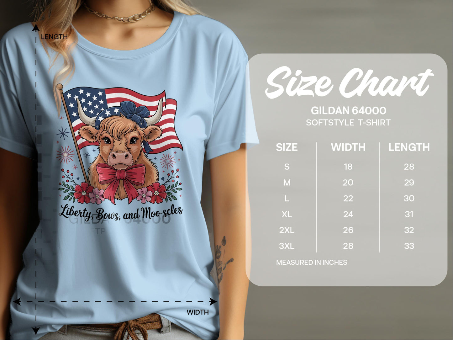 Liberty Bows and Moo-scles T-shirt product