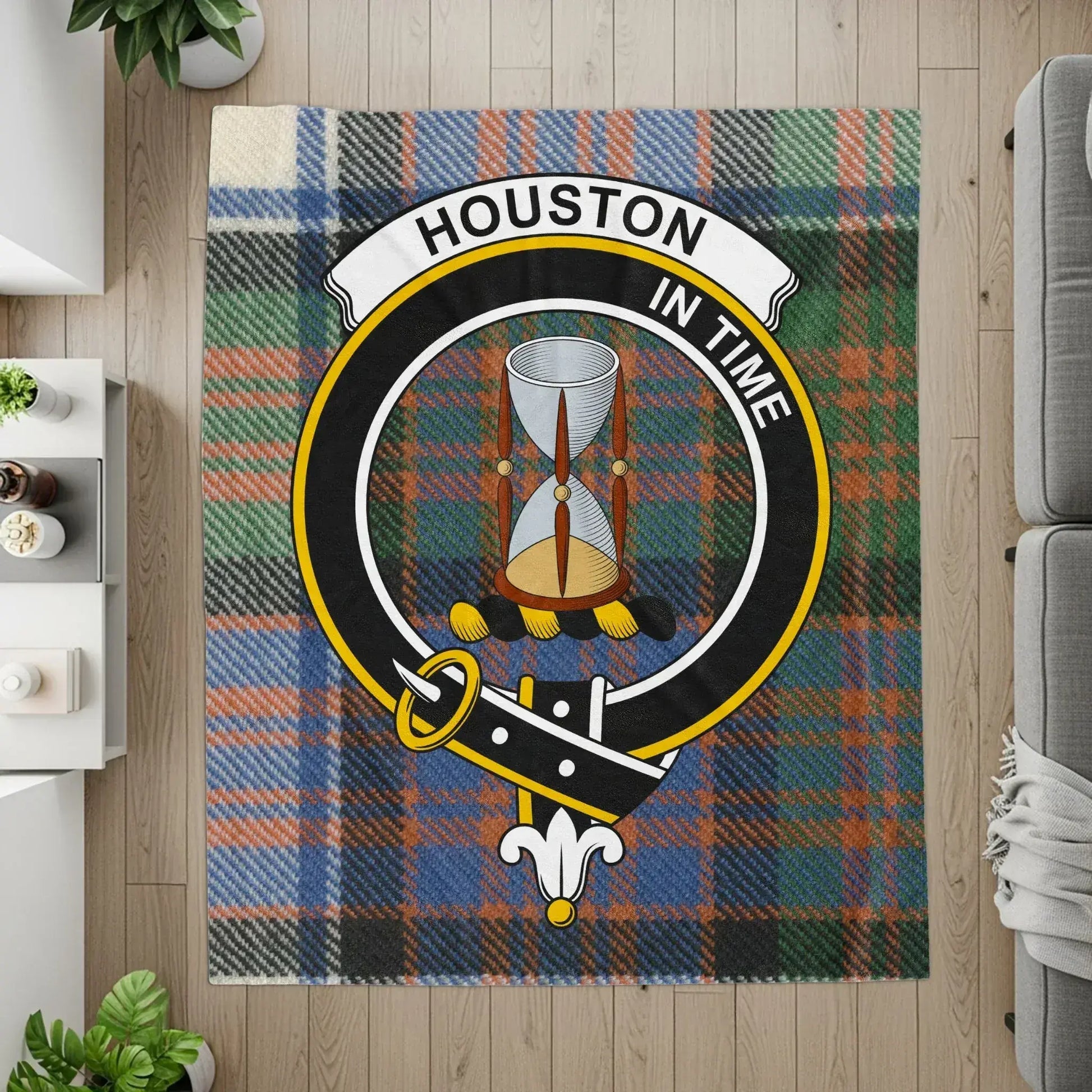 Houston In Time Tartan Patterned Rug product