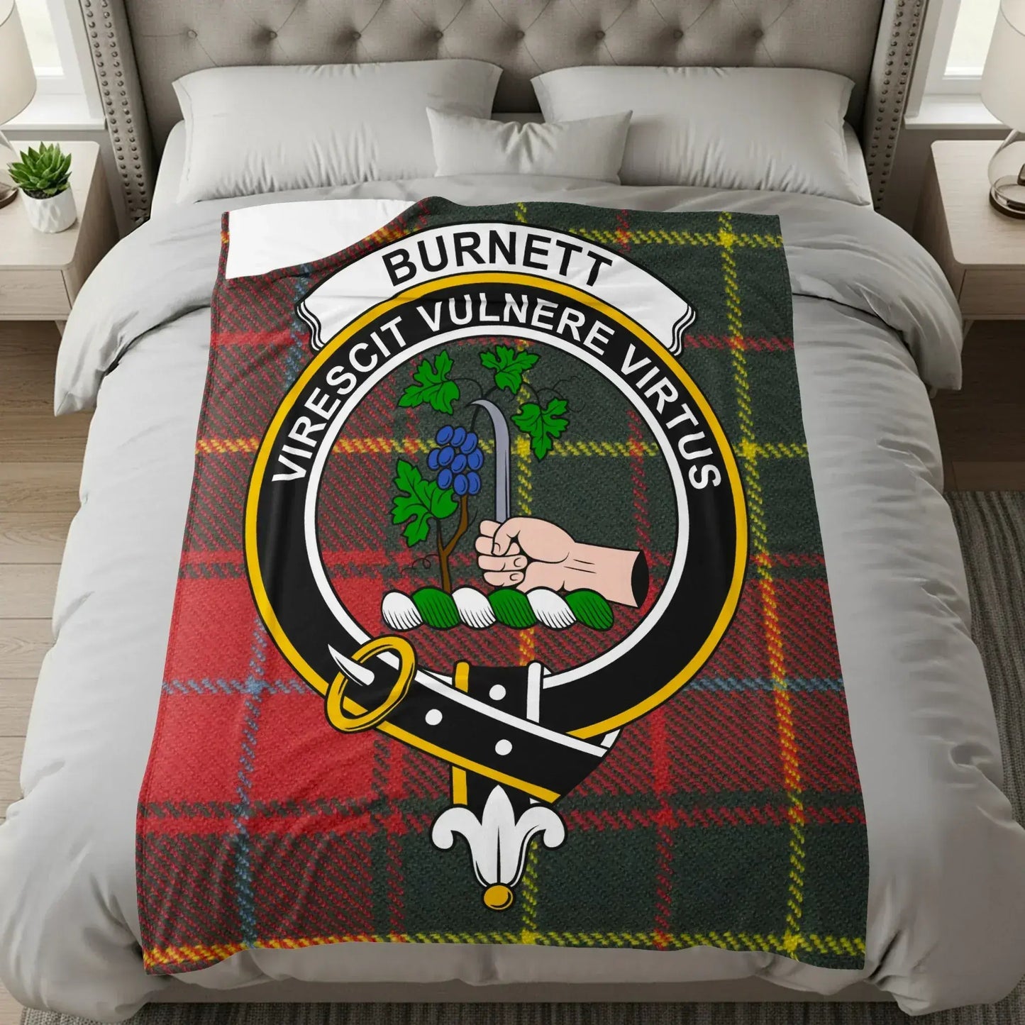 Burnett Virescit Vulnere Virtus Tartan Blanket product