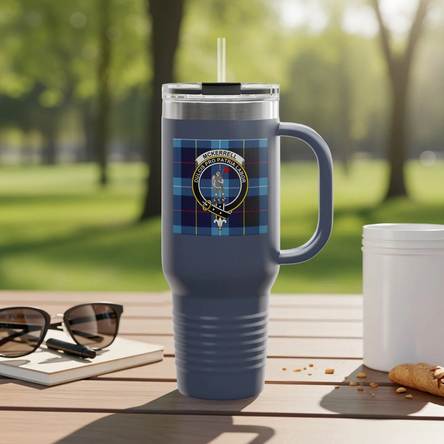 Checkerberry Clan Crest Travel Mug drinkware product