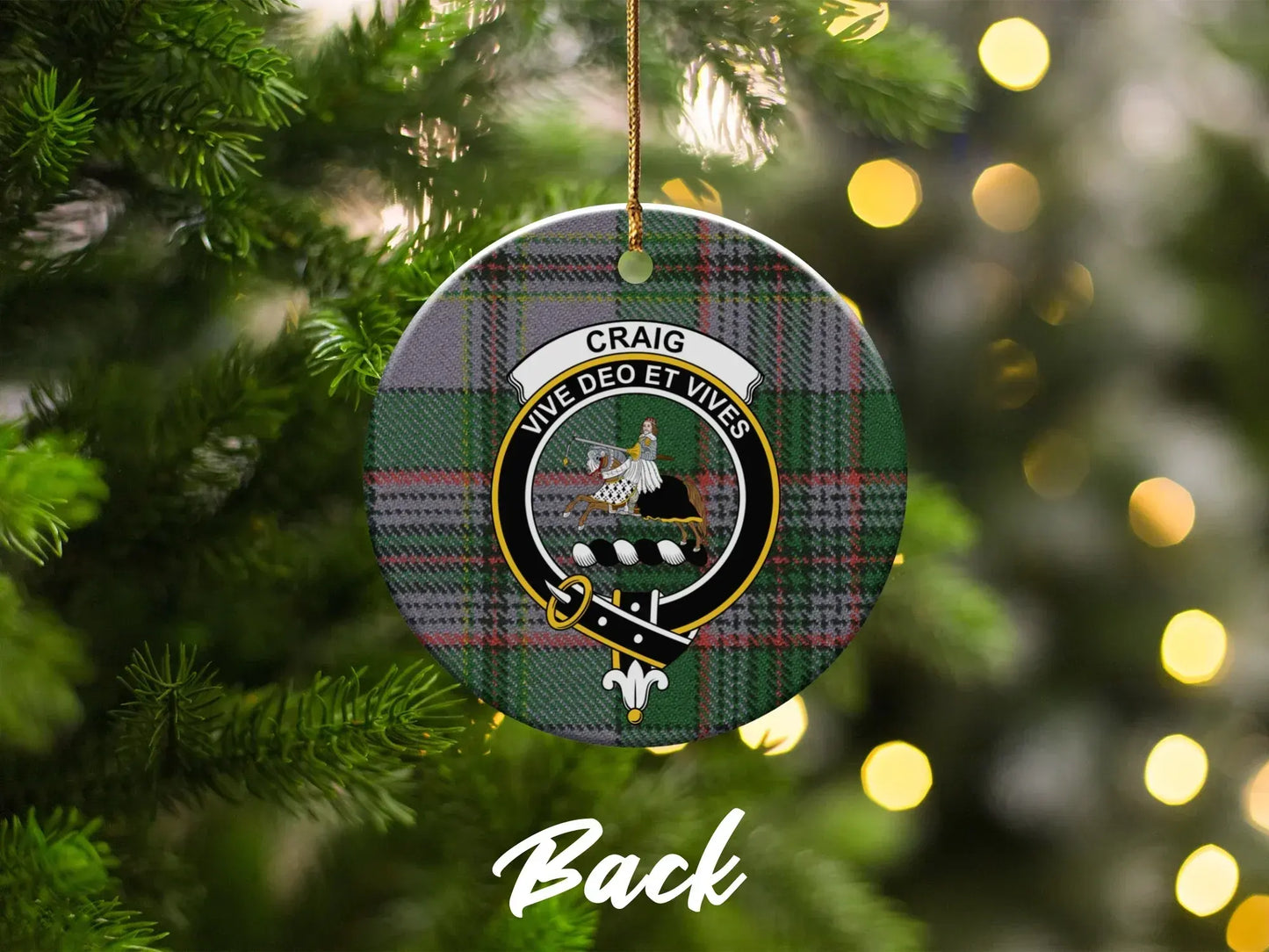 Craig Vive Deo Et Vives Back Christmas Ornament product type