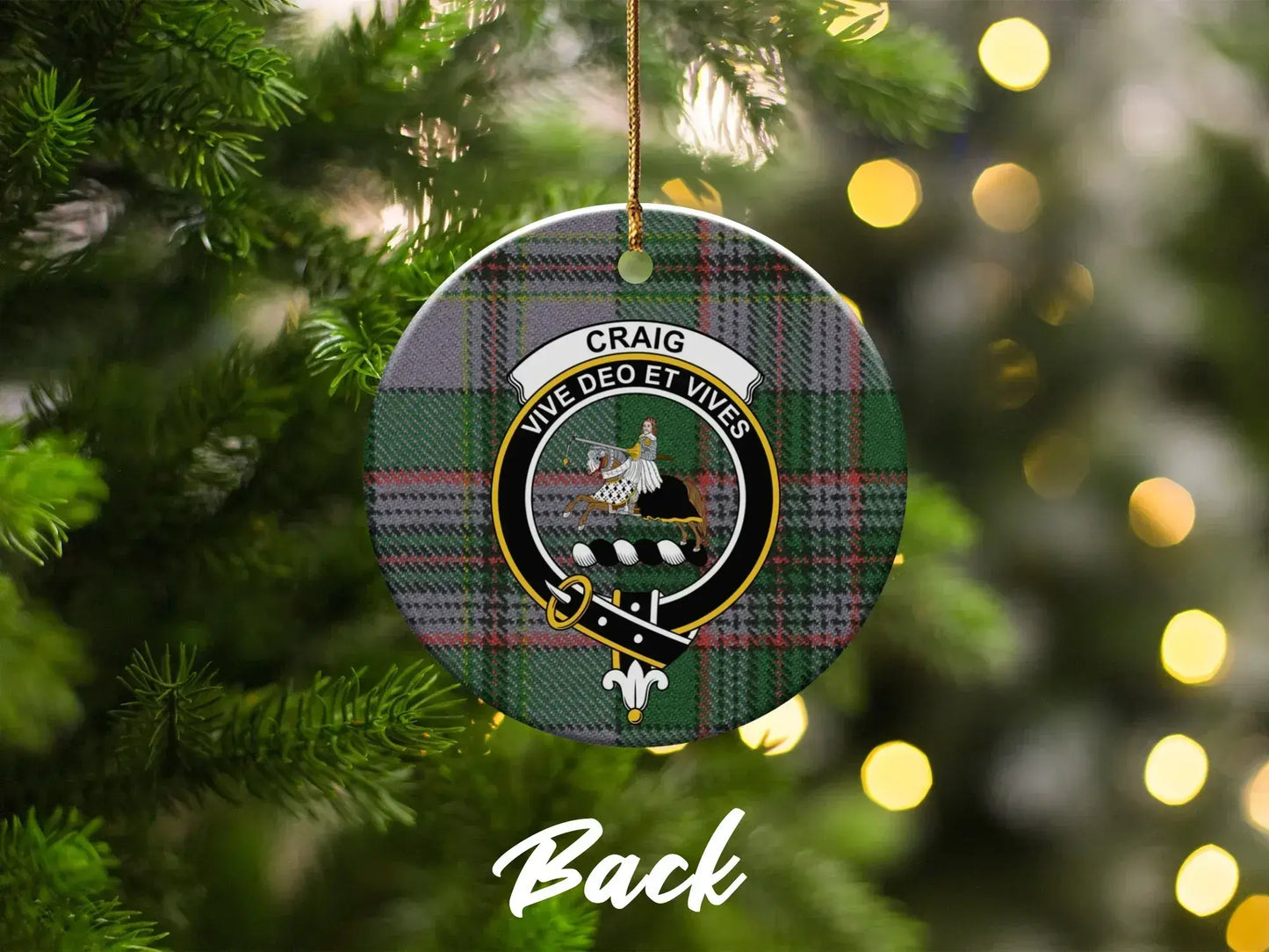 Craig Vive Deo Et Vives Back Christmas Ornament product type