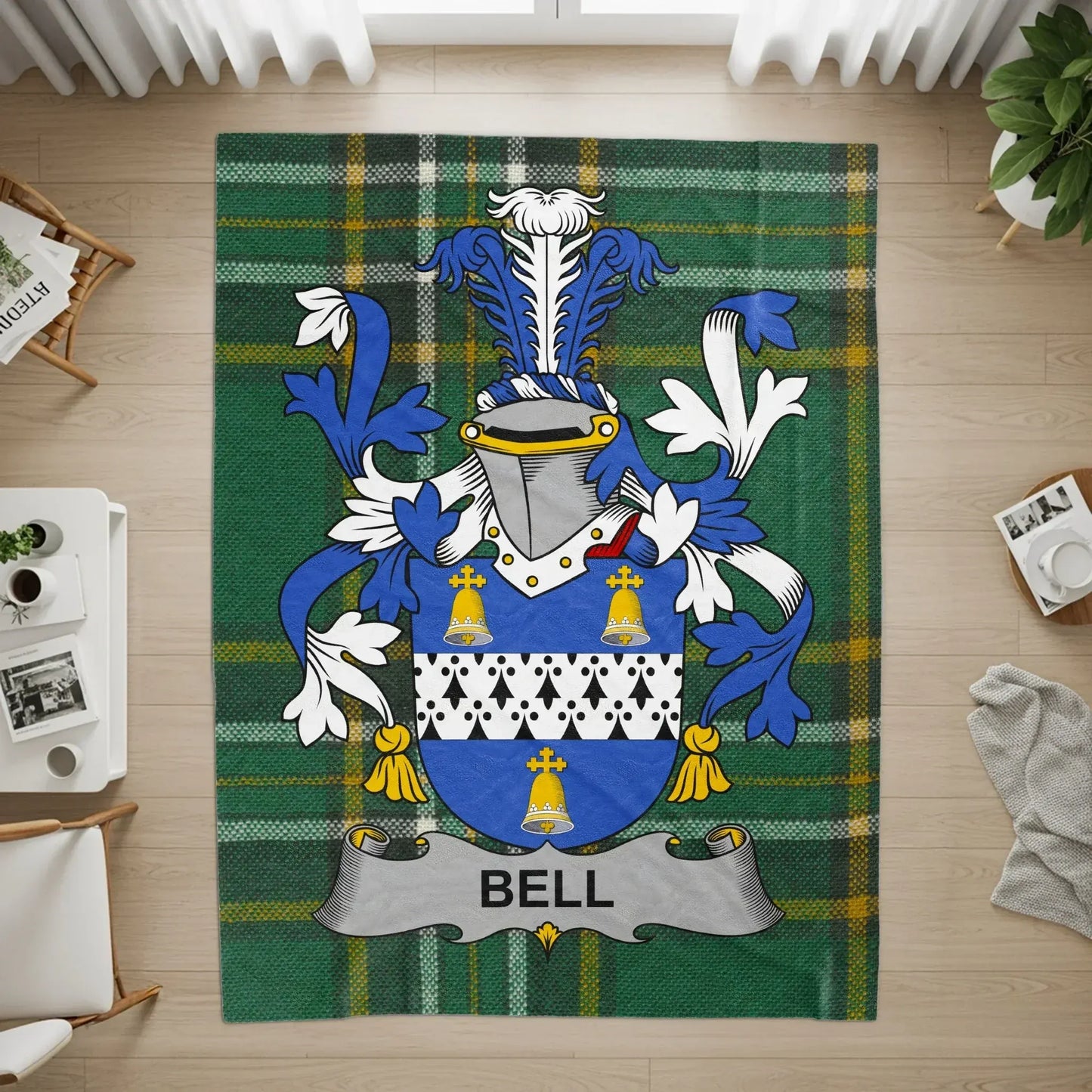 Bell Family Plaid Crest Print Personalized Product