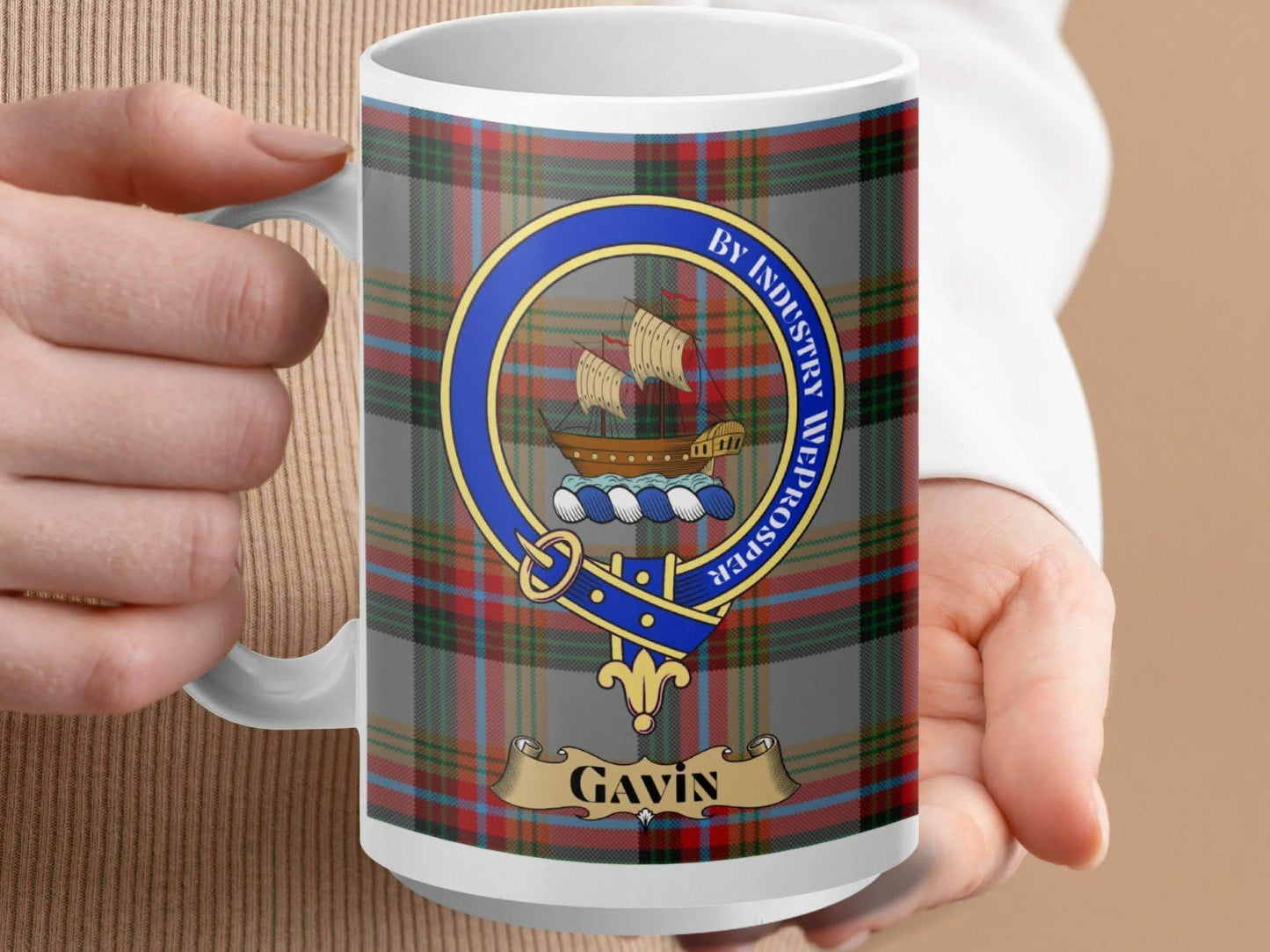 Personalized Gavin Tartan and Crest Mug product