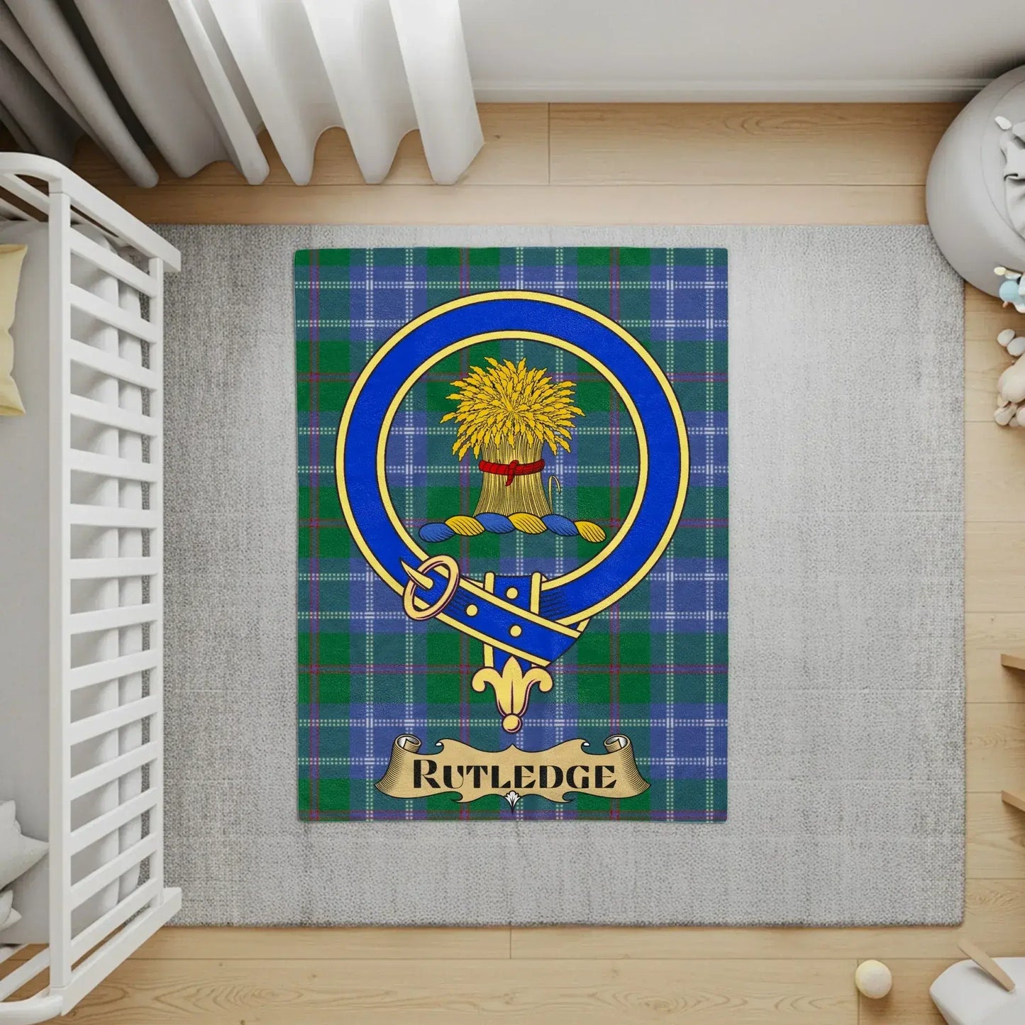 Colorful Clan Crest Scottish Family Name Rug product type