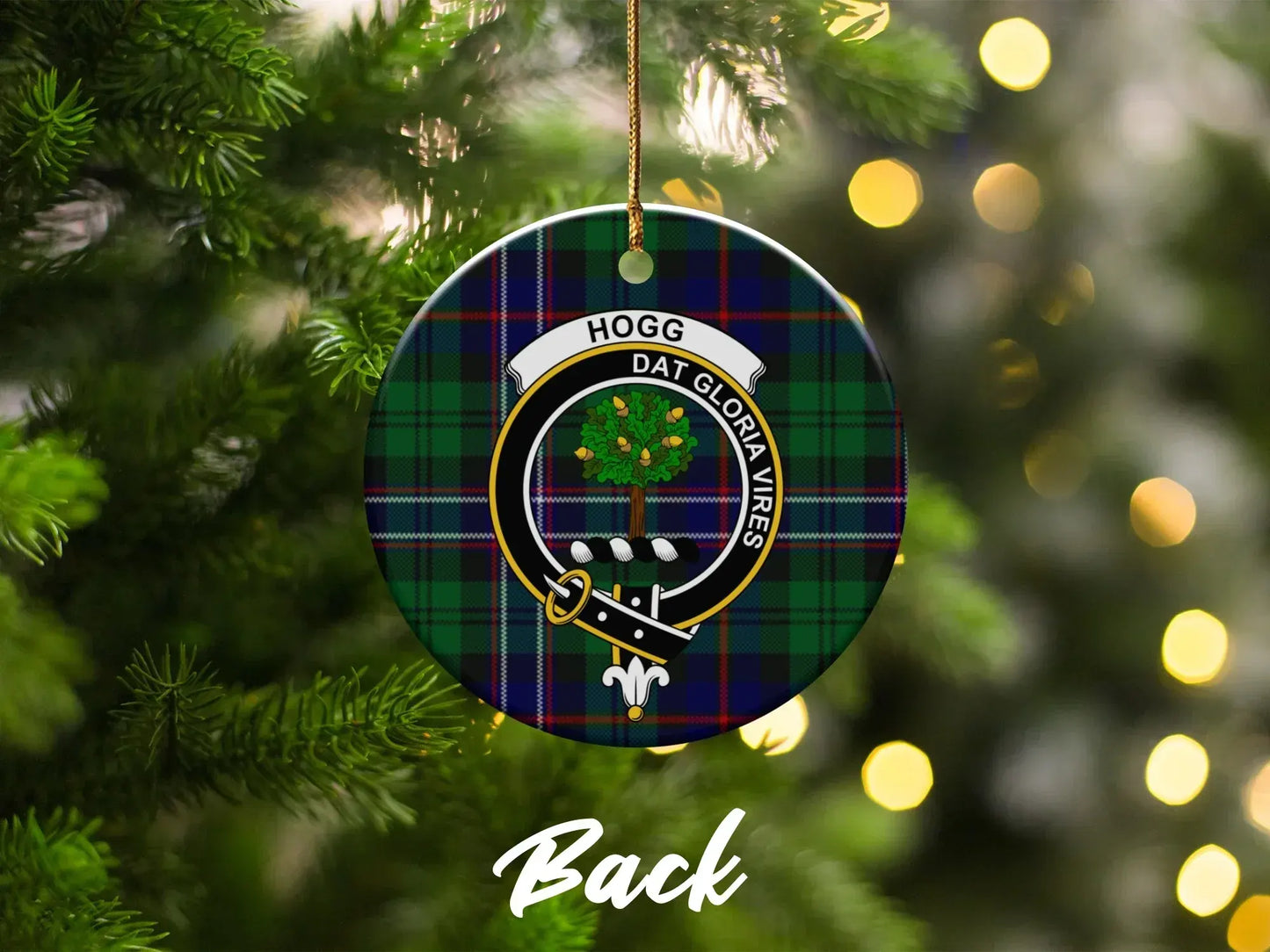 Personalized Hogg Clan Crest Christmas Tree Ornament product type