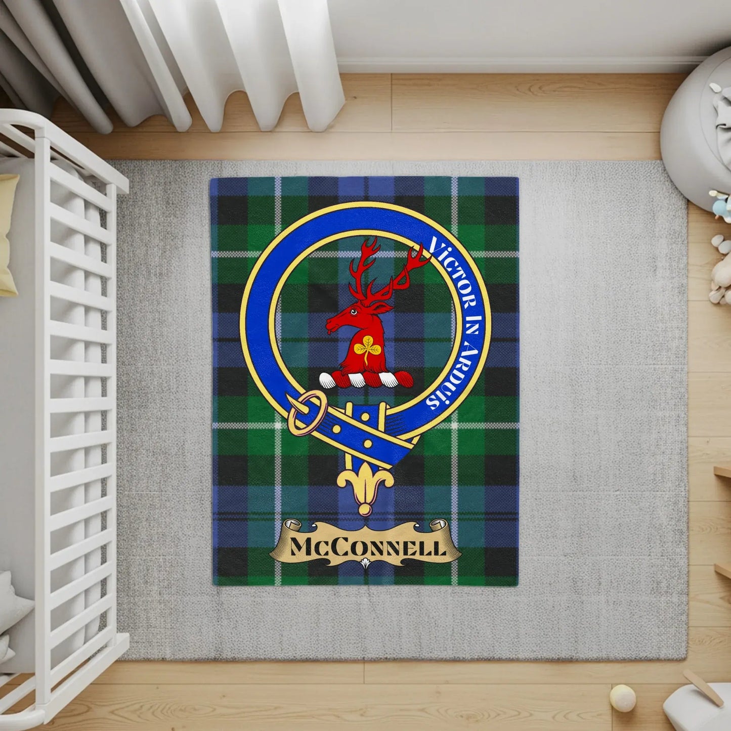 McConnell Crest Clan Family Tartan Rug product