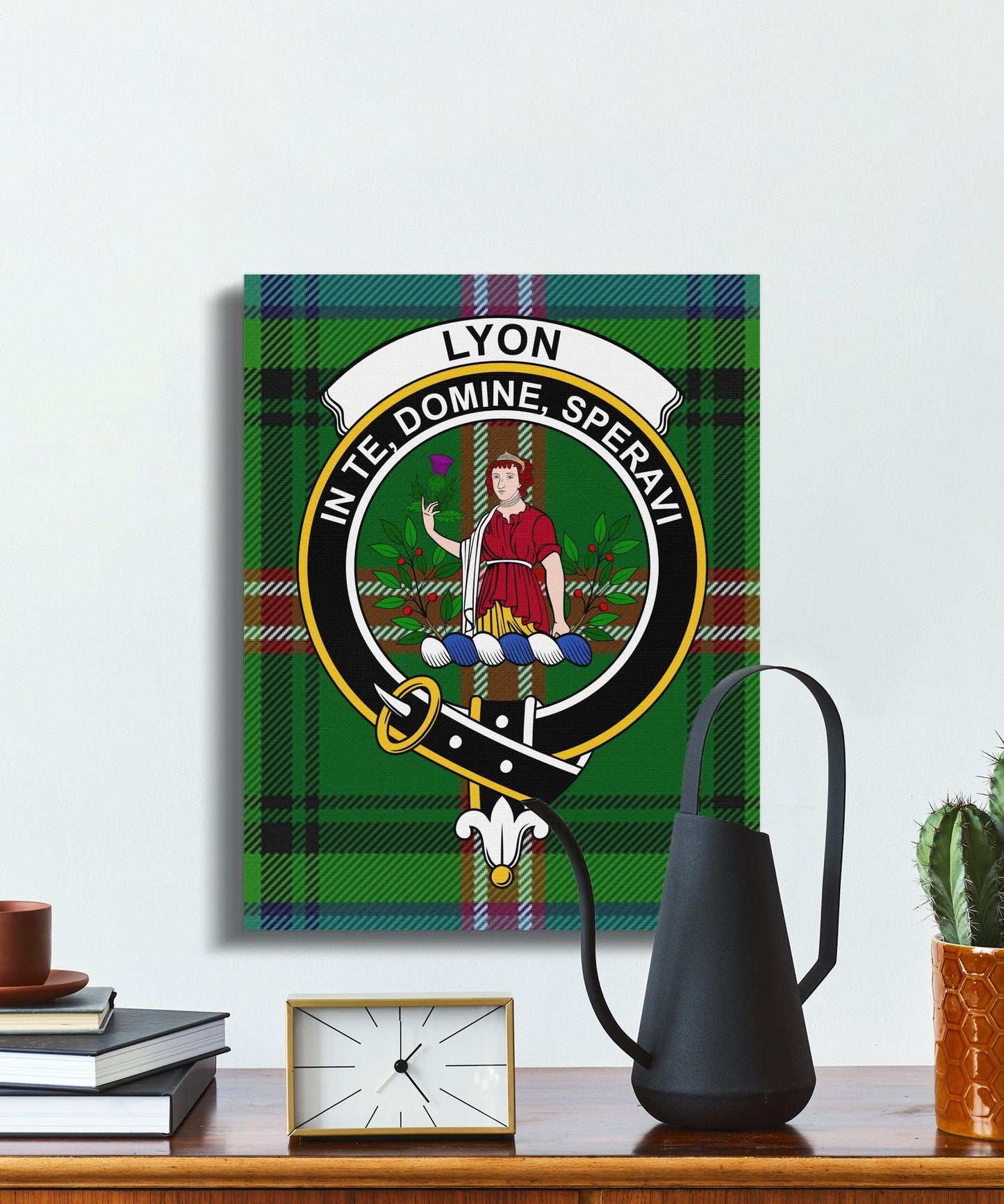 Clan Lyon Crest Tartan Artwork Canvas product type