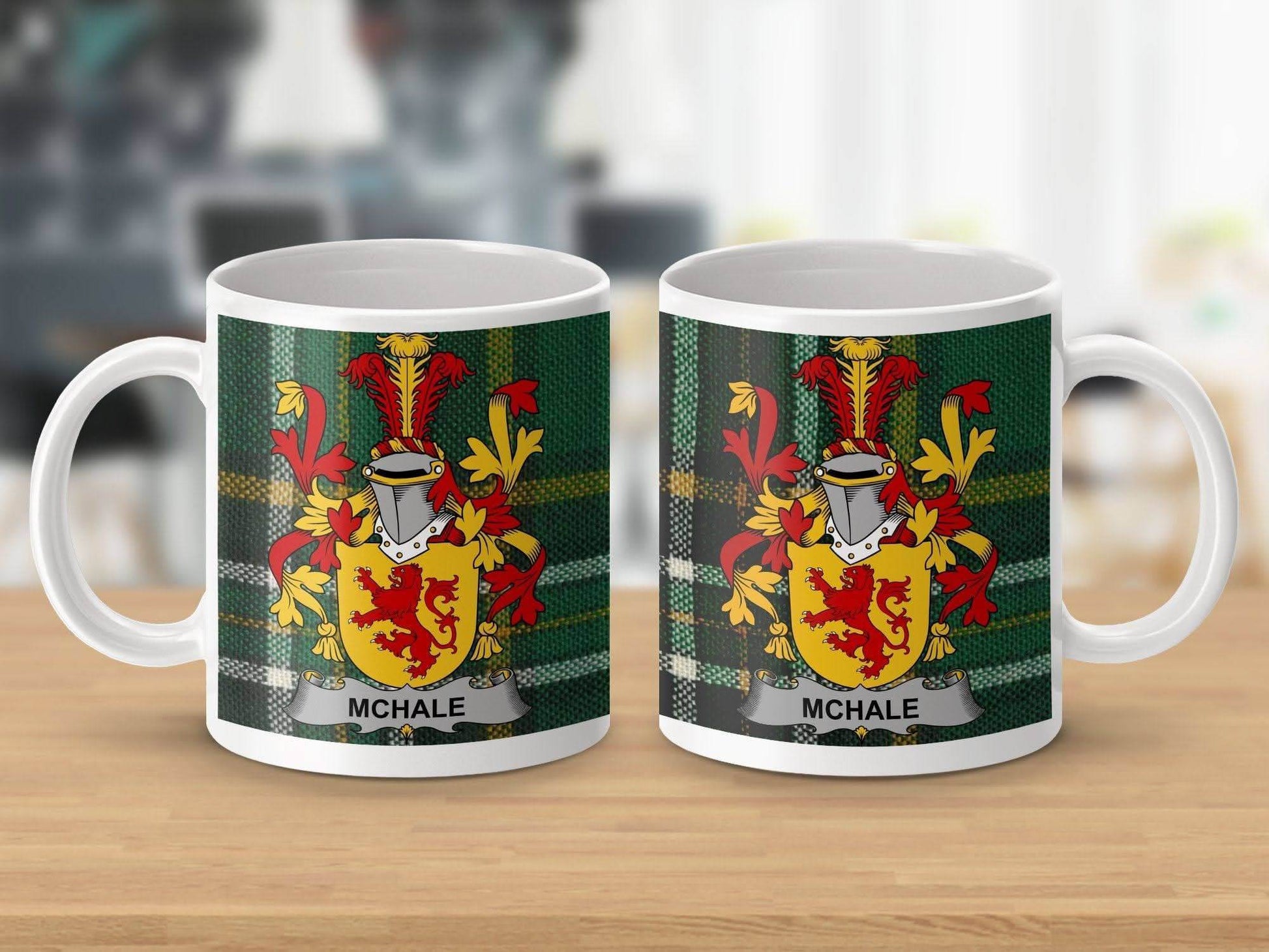 McHale Surname Family Crest Irish Tartan Mug - Celtic Ancestry Gifts
