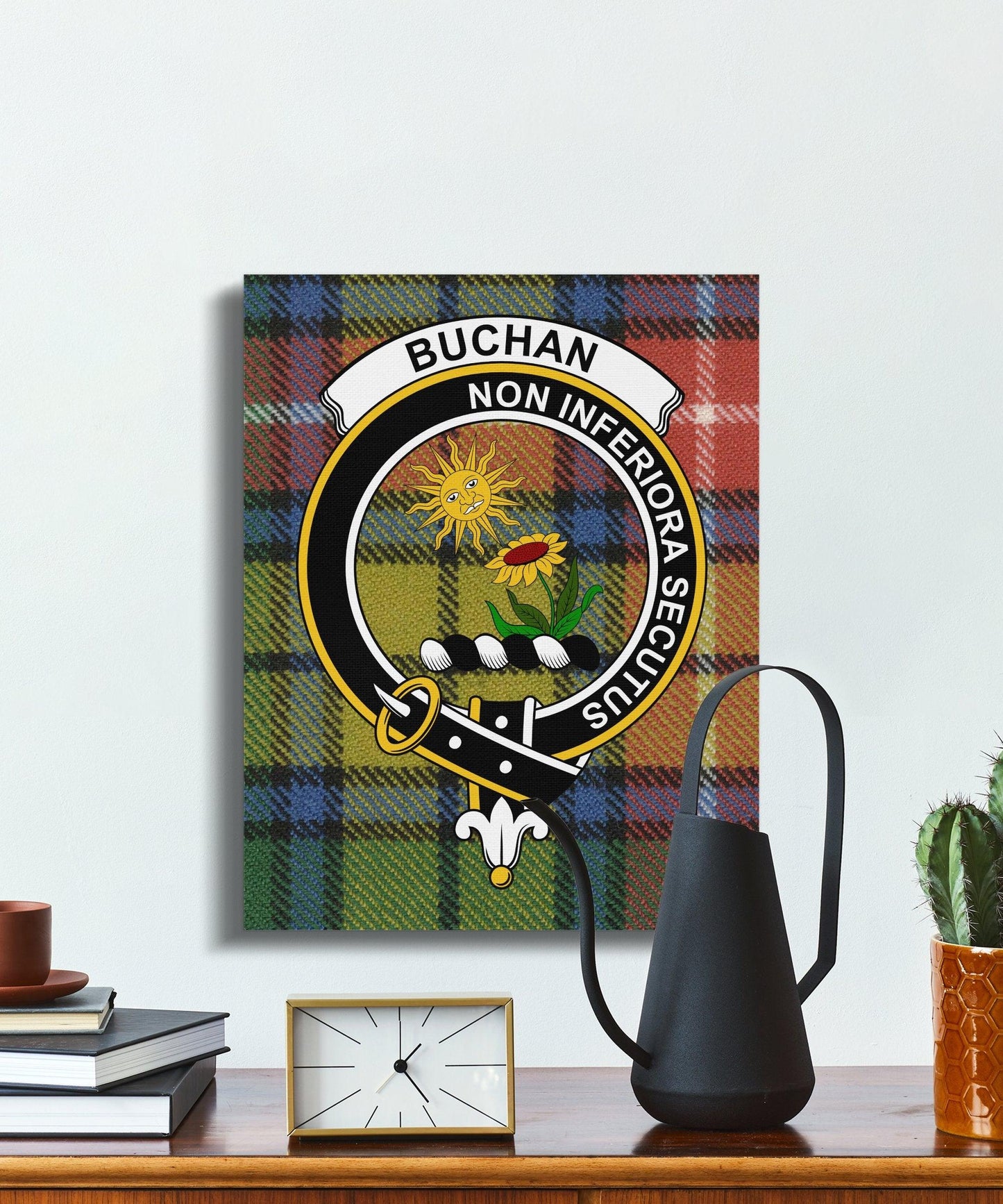 Buchan Scottish Tartan Crest Canvas - Celtic Ancestry Gifts