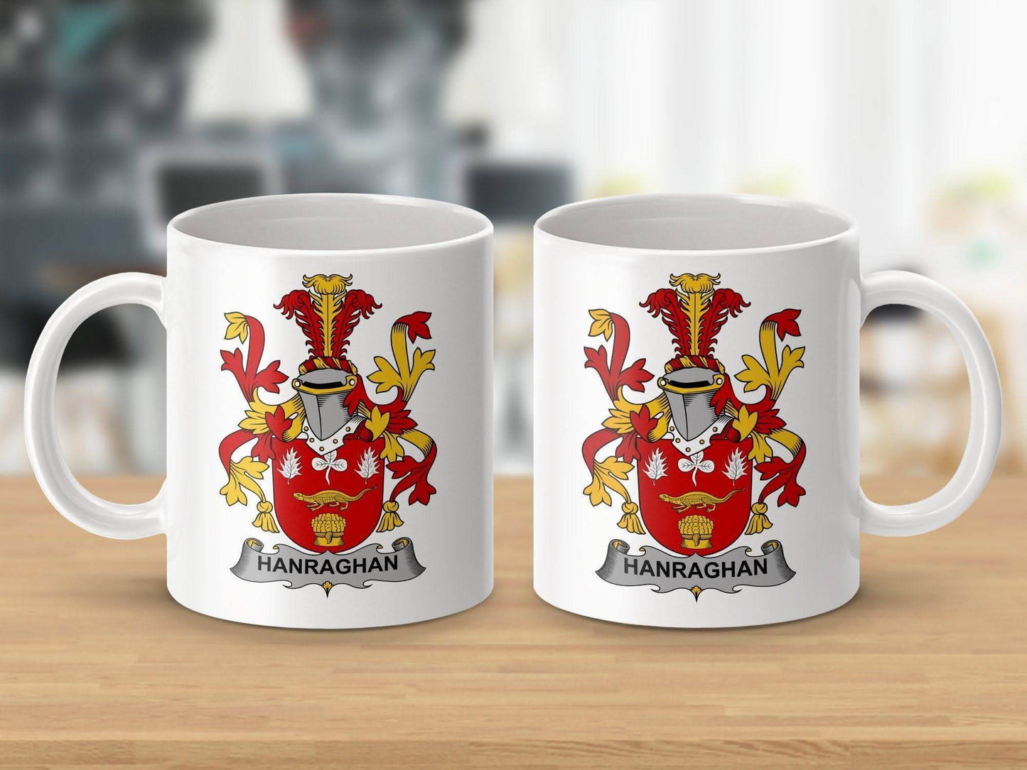 Hanraghan Irish Surname Family Crest Unique Gift Mug - Celtic Ancestry Gifts