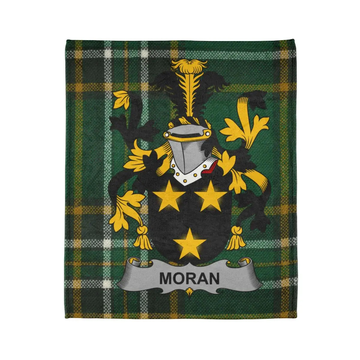 Moran Family Crest and Tartan Pattern Blanket product