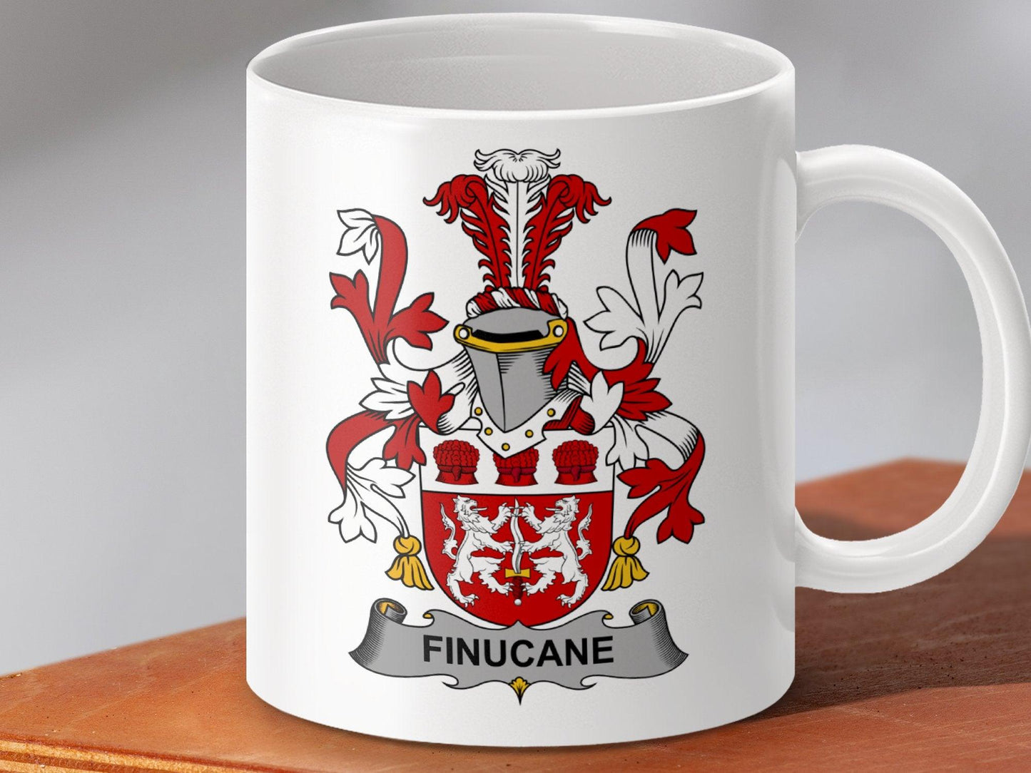 Finucane Surname Irish Family Crest Mug - Celtic Ancestry Gifts