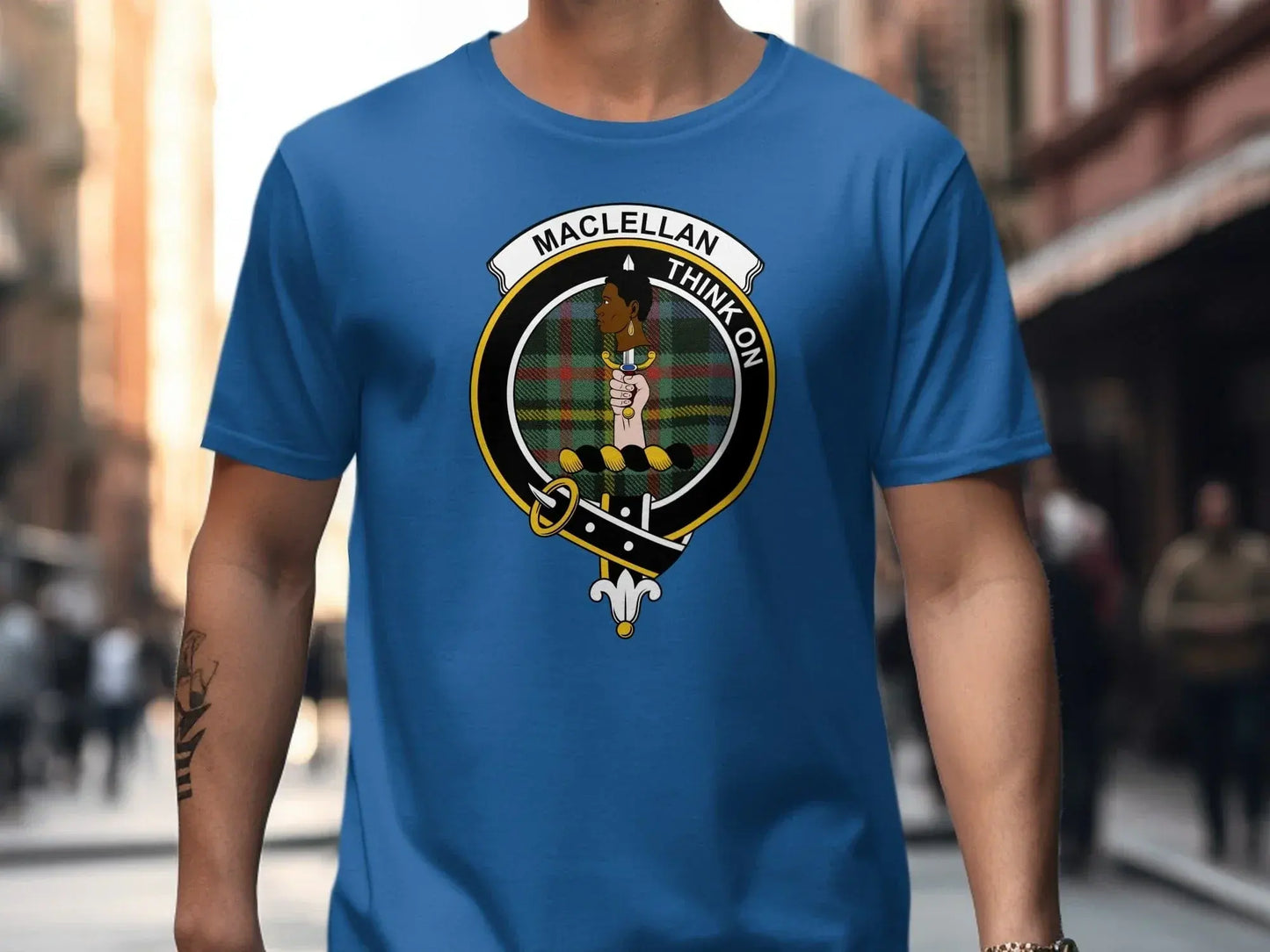 MacLellan Think On Tartan Crest Men's T-shirt product type