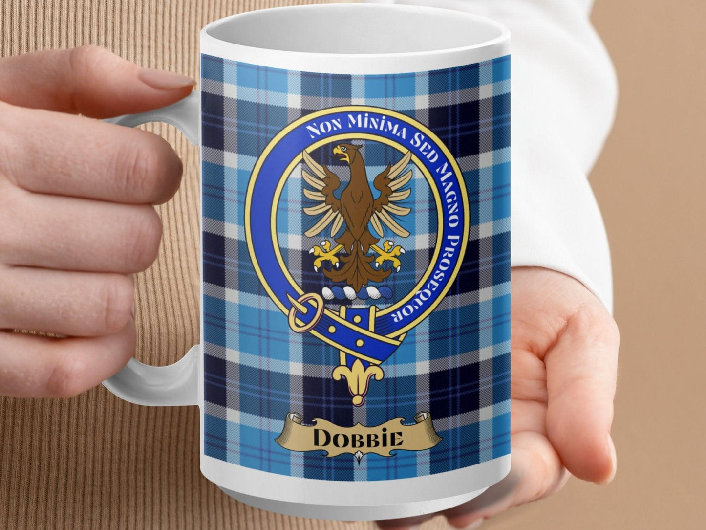 Blue Plaid Mug with Eagle Crest Dabbit Product