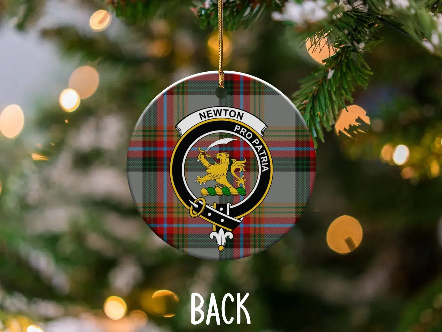 Newton Pro Patria Plaid Crest Round Ornament product