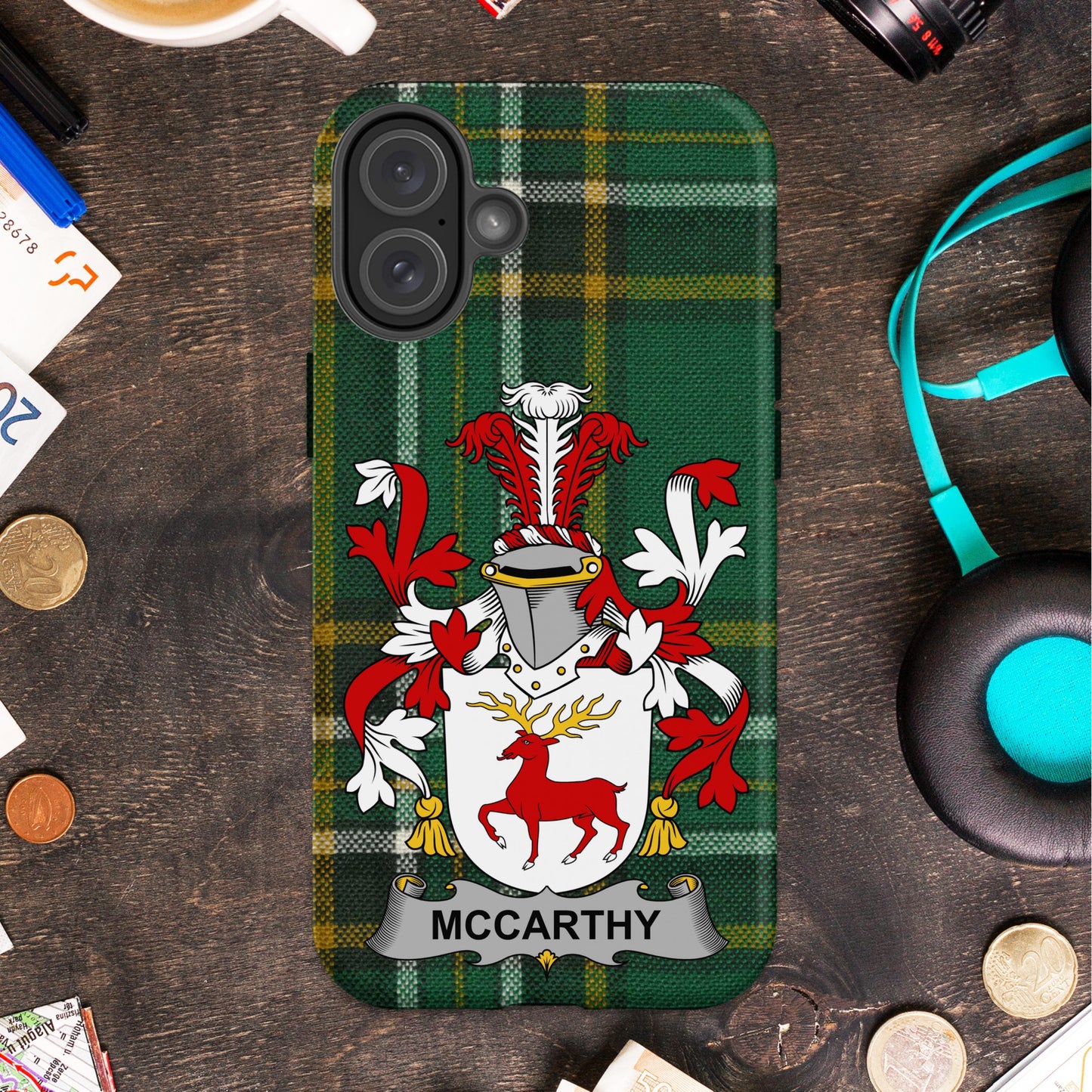 McCarthy Irish Surname Family Crest Cell phone cover - Celtic Ancestry Gifts