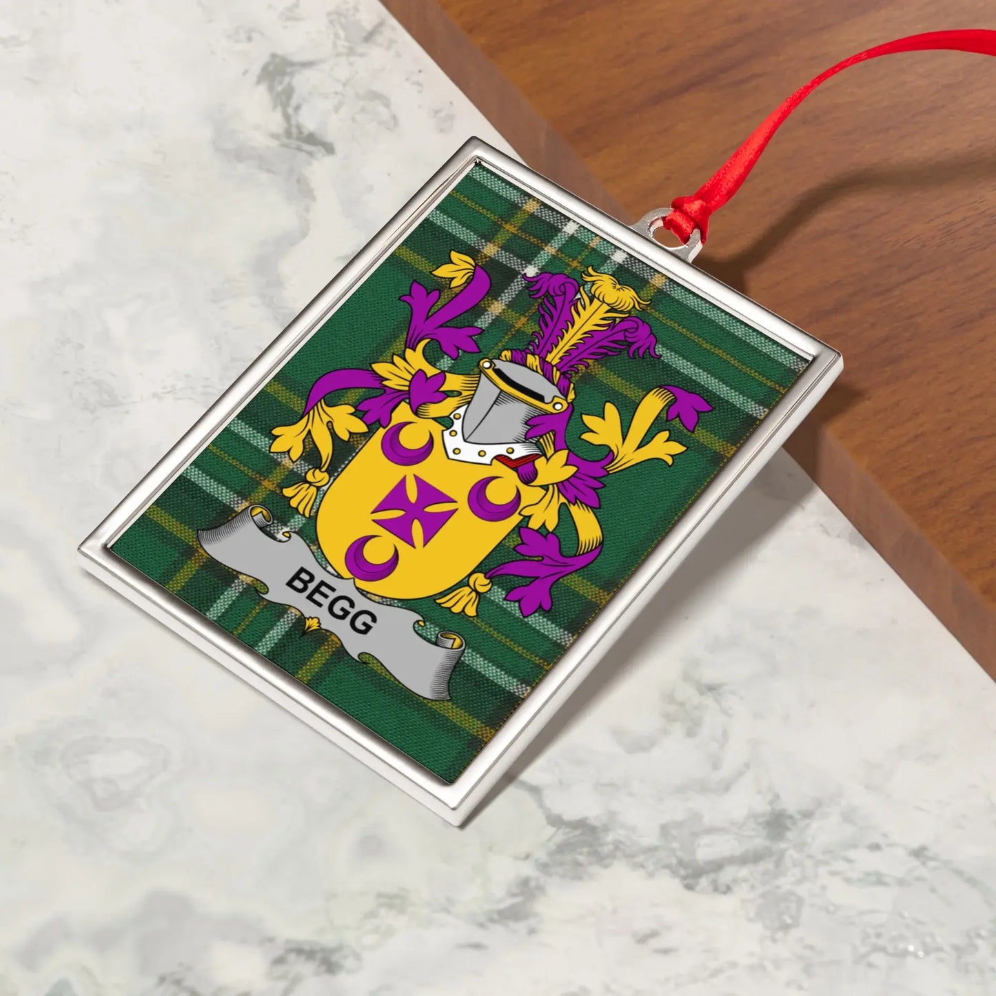 Personalized Begg Family Crest Ornaments product type