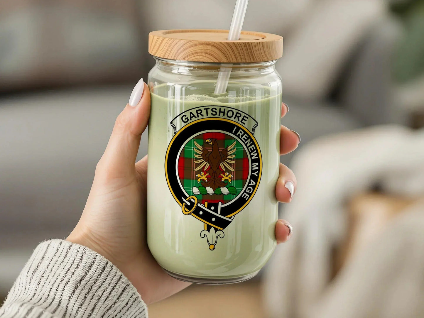 Gartshore Clan Badge Design on Candle product