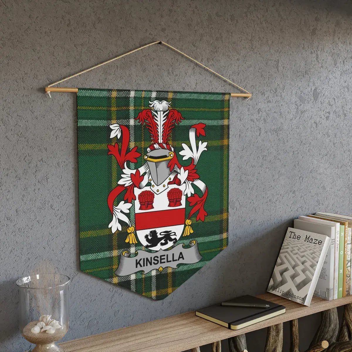 Green Plaid Heraldic Family Crest Wall Decor product