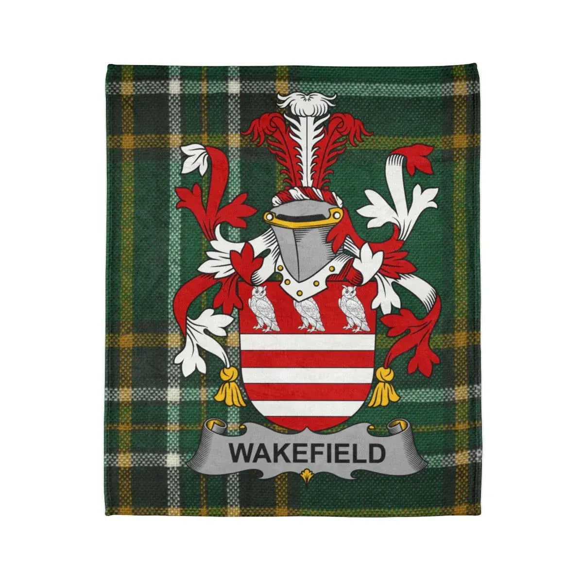 Wakefield Family Crest with Plaid Background product type
