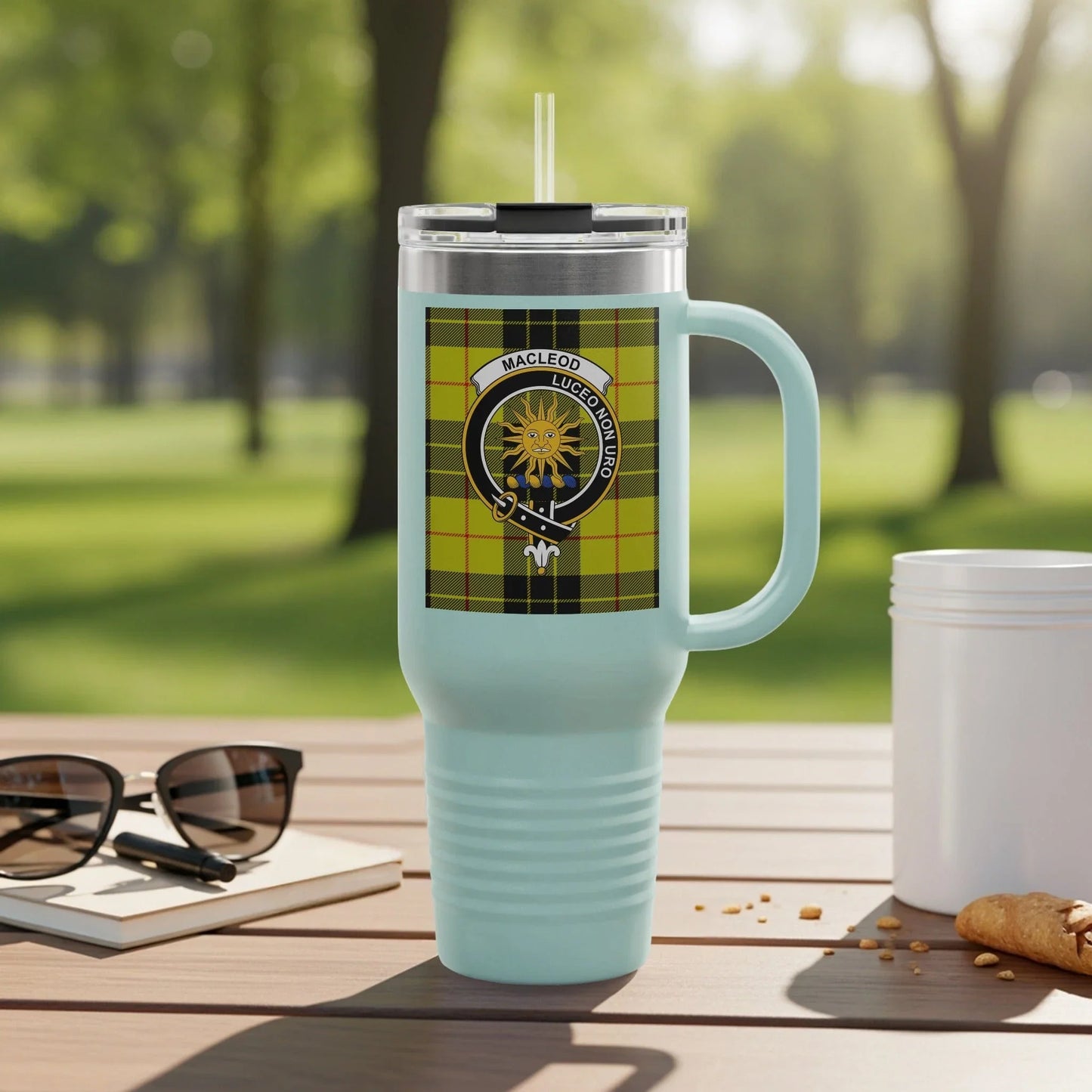 Clan MacLeod Crest Light Blue Travel Mug product