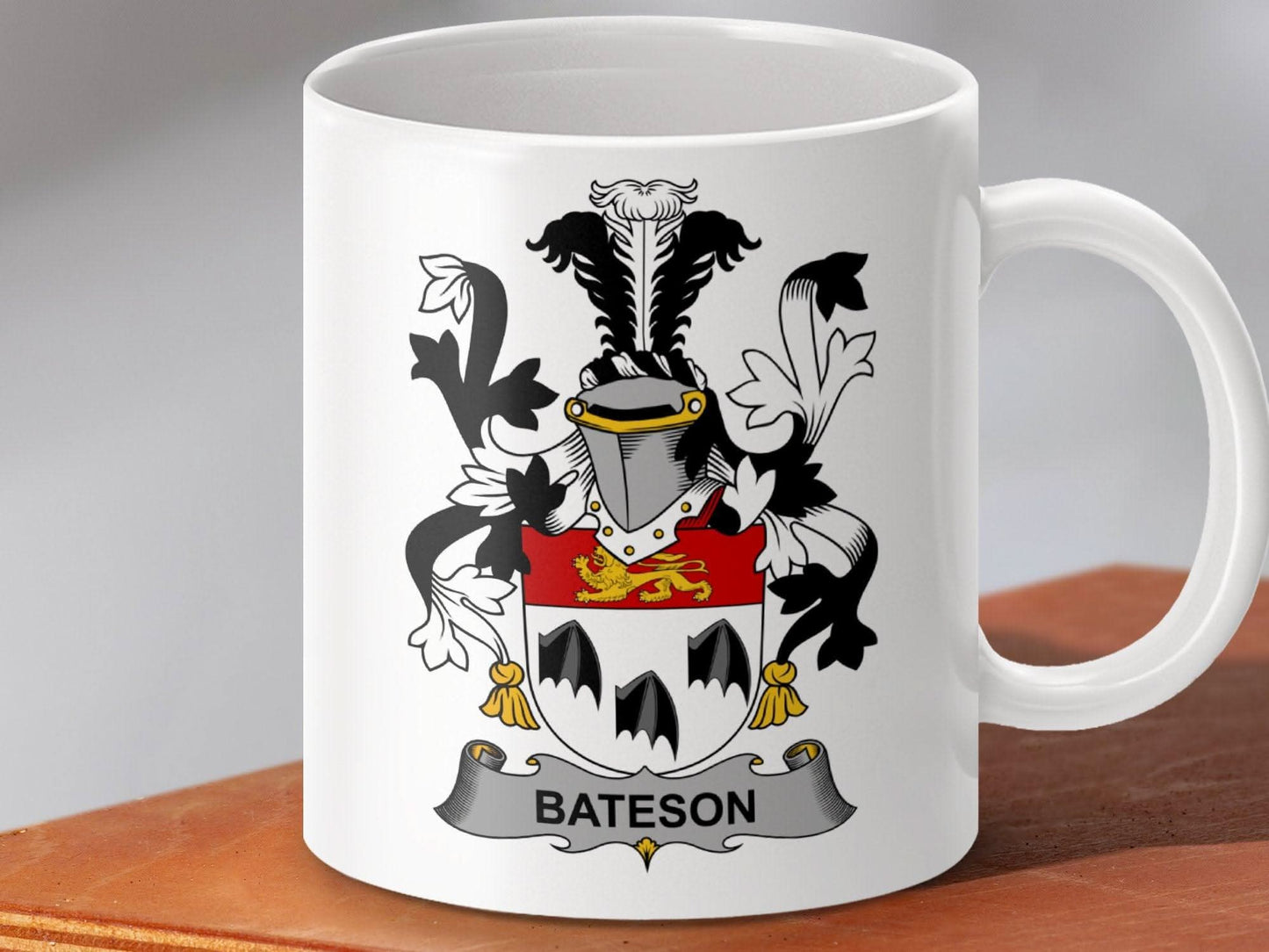 Bateson Surname Irish Family Crest Heraldry Mug - Celtic Ancestry Gifts
